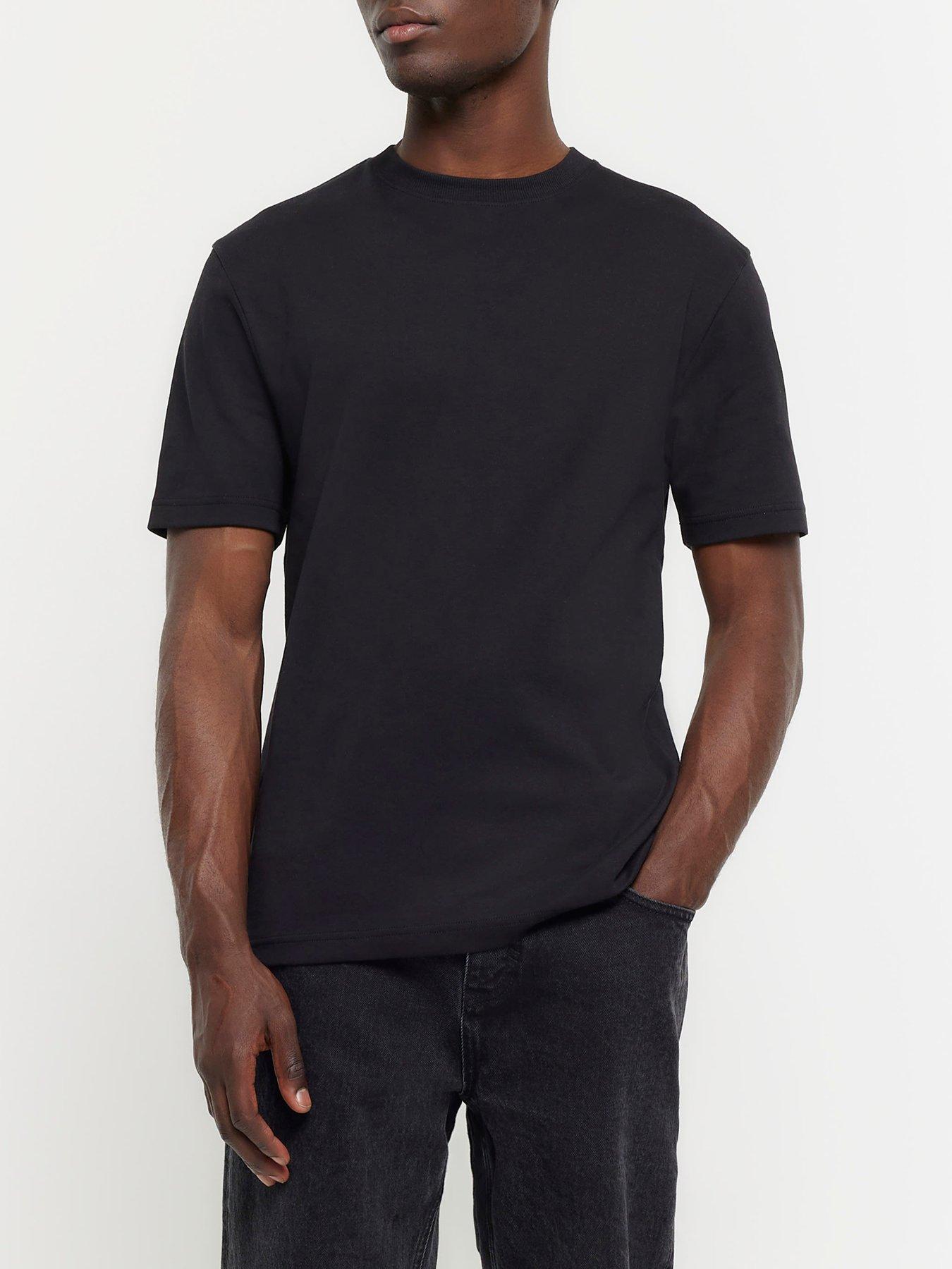 river-island-short-sleeve-ri-studio-slim-t-shirt-blackfront