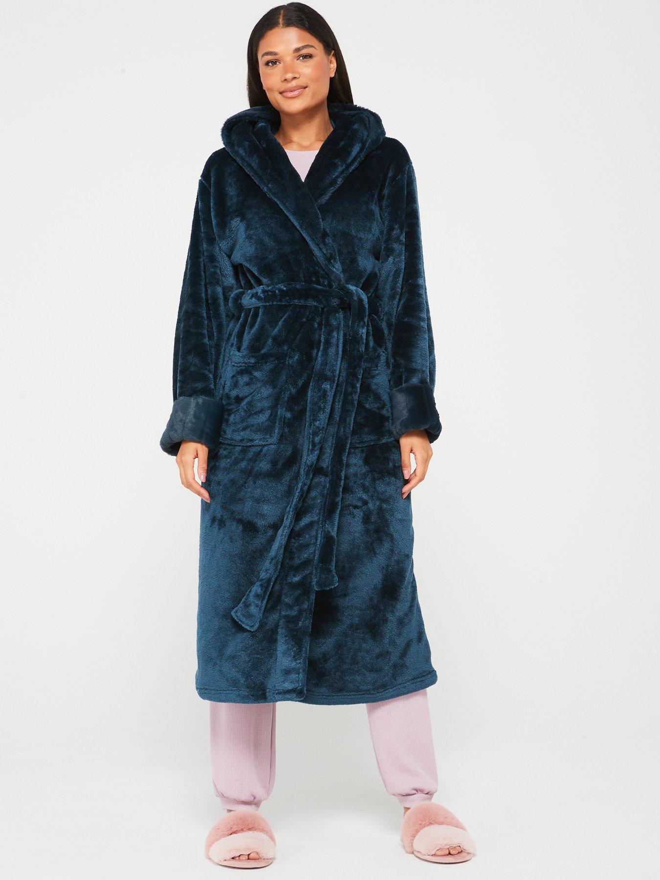 v-by-very-plush-hooded-dressing-gown-navy