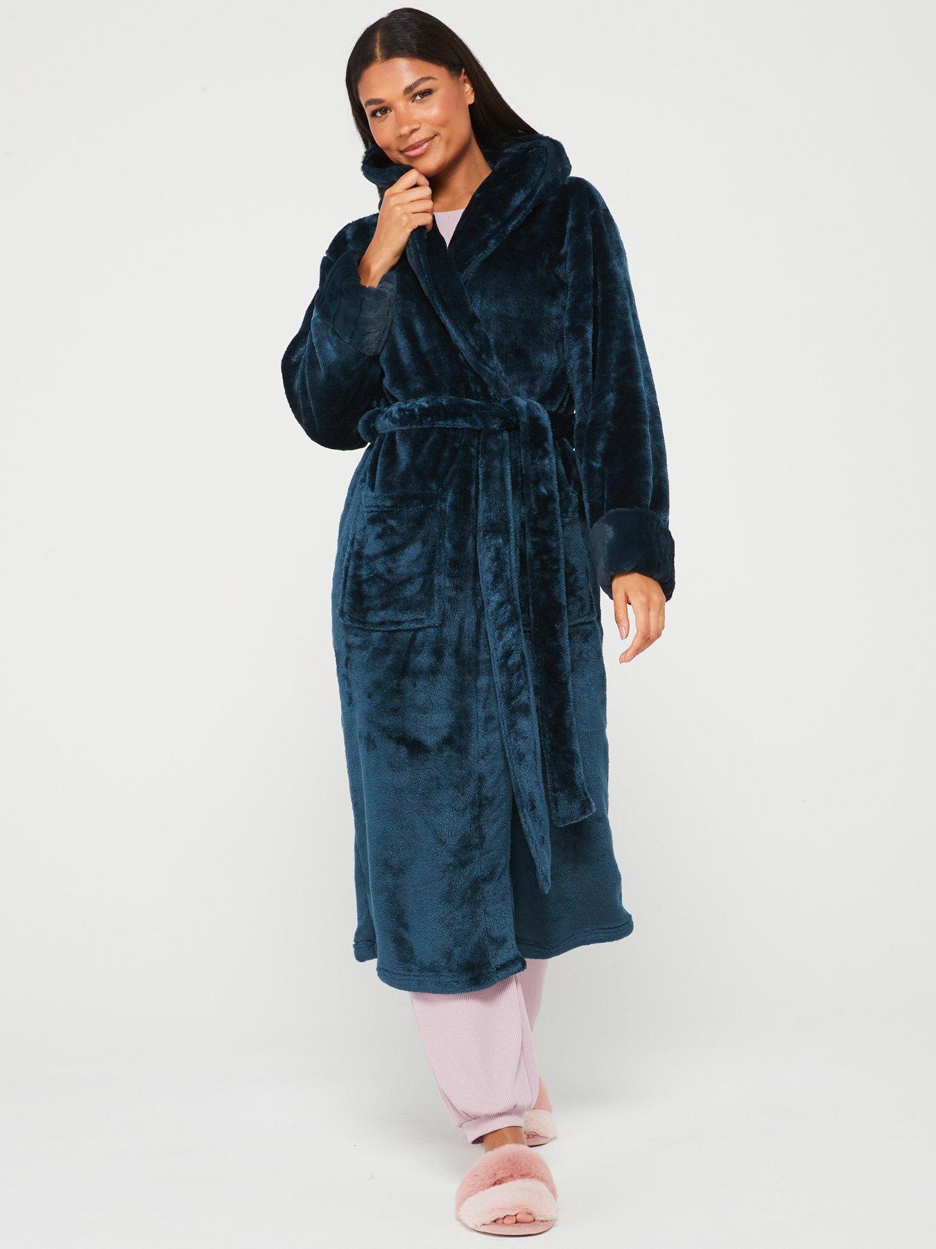 v-by-very-plush-hooded-dressing-gown-navyback