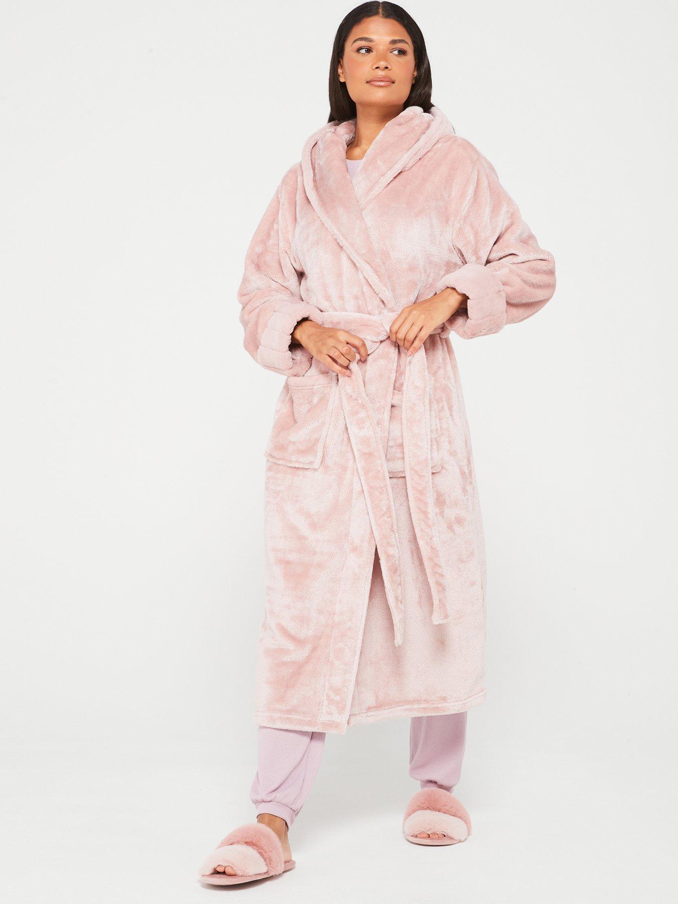 v-by-very-plush-hooded-dressing-gown-pinkback