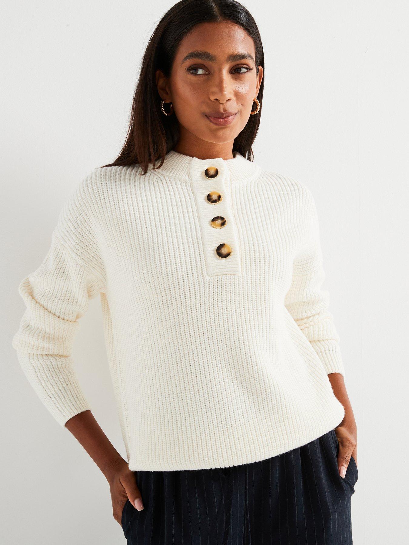 v-by-very-button-front-ribbed-jumper-cream