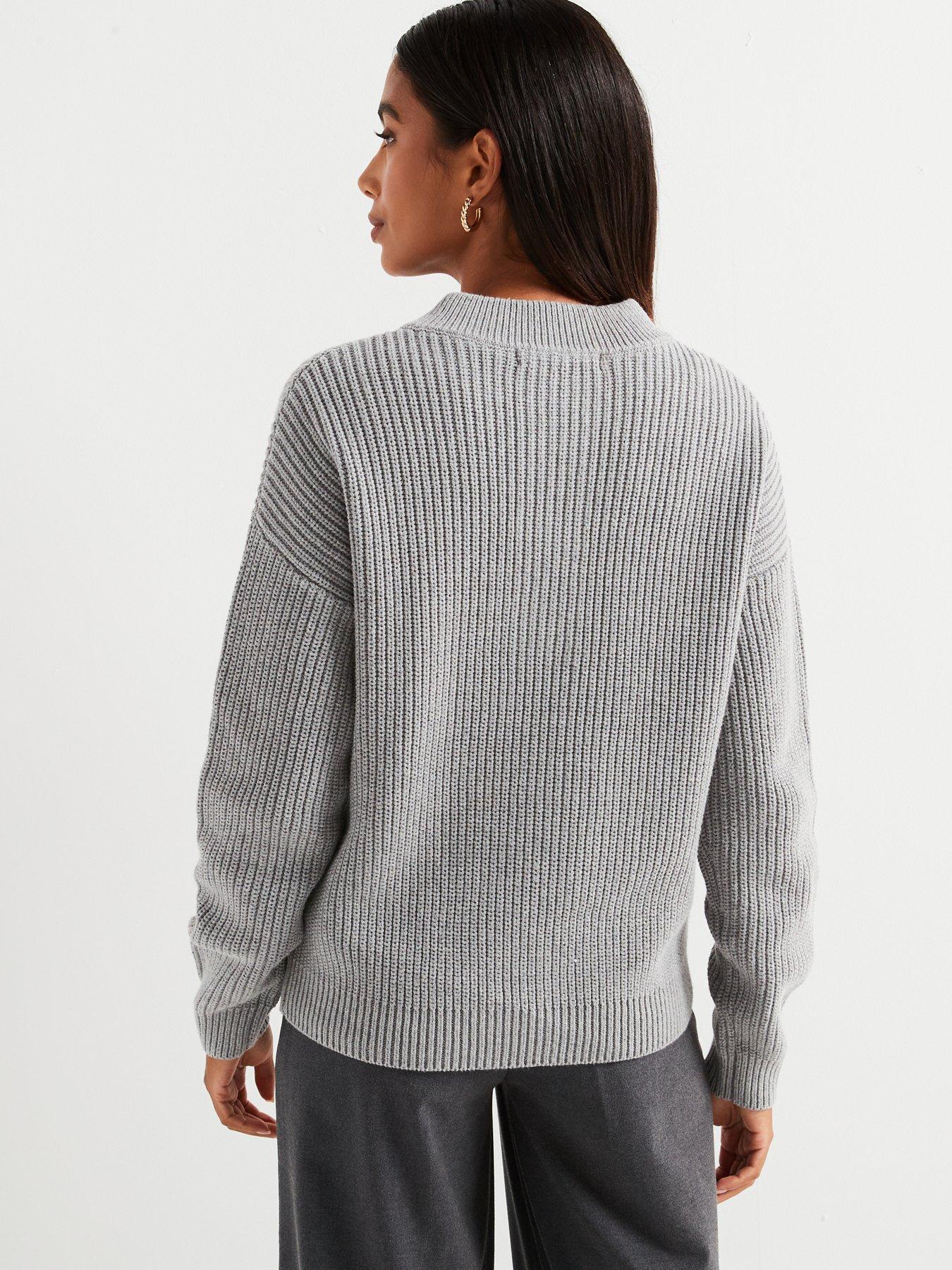 v-by-very-button-front-ribbed-jumper-greystillFront