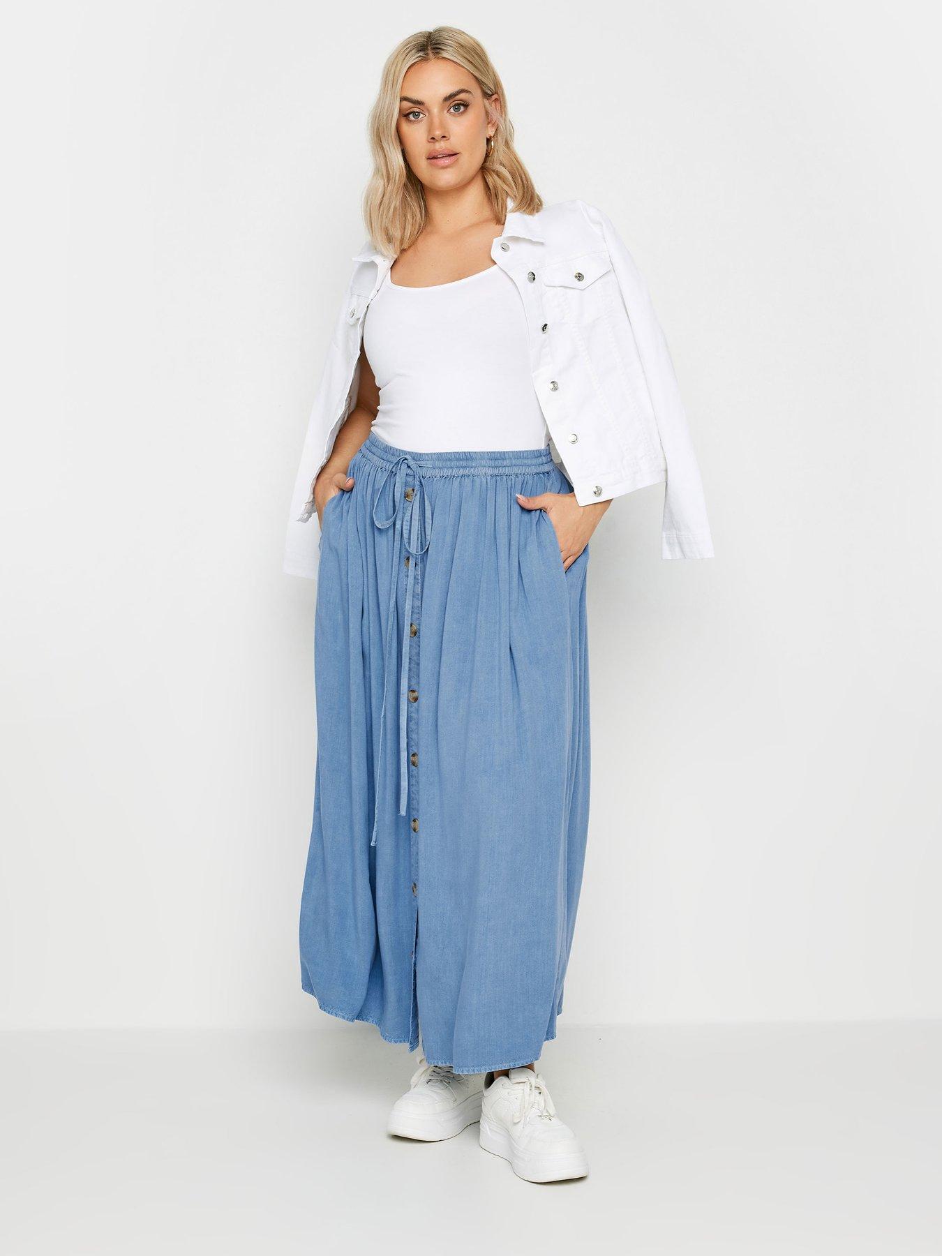 yours-curve-boho-button-skirt-chambray-blueback