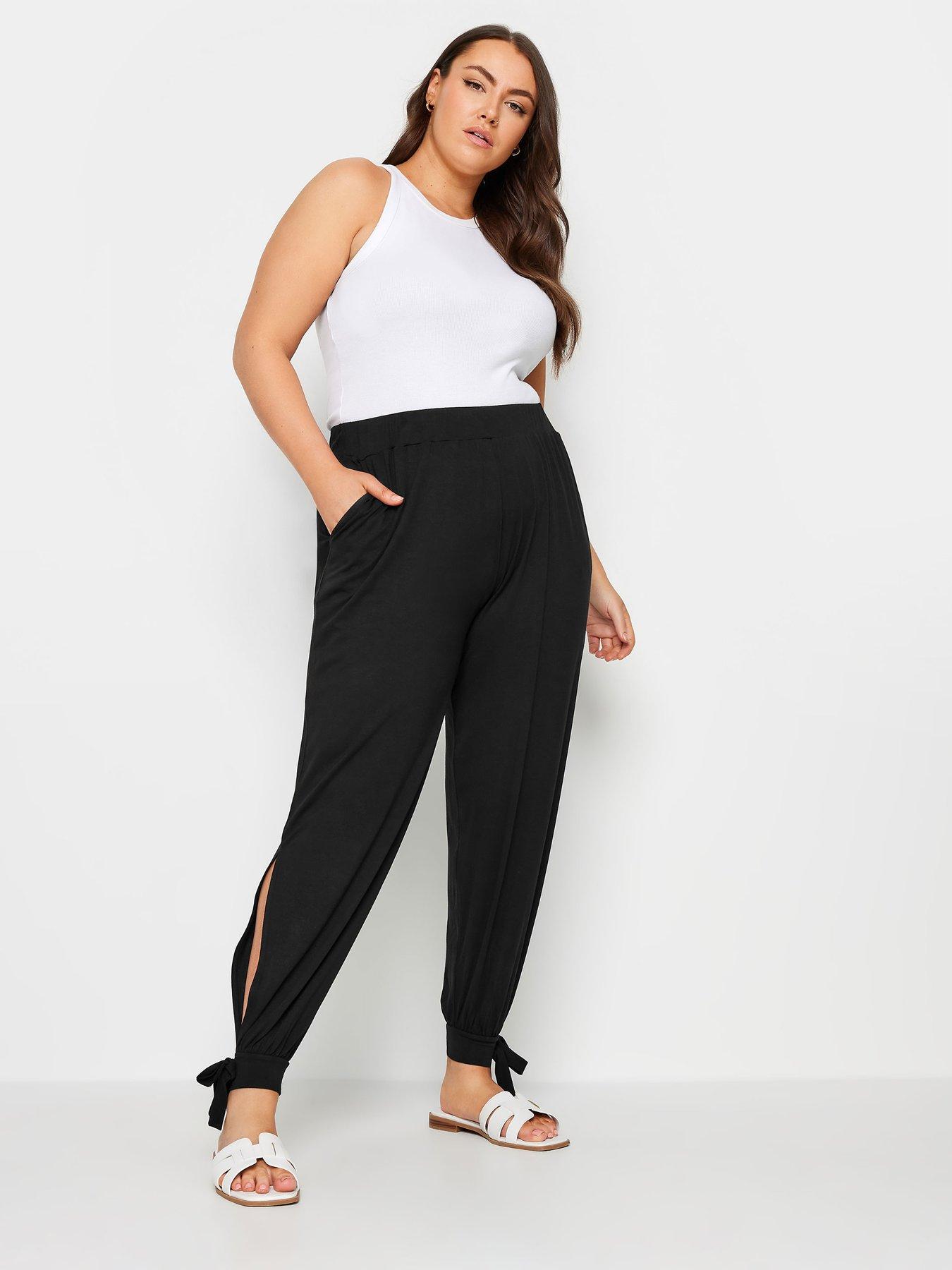 yours-curve-tie-hem-harem-trousers-blackback