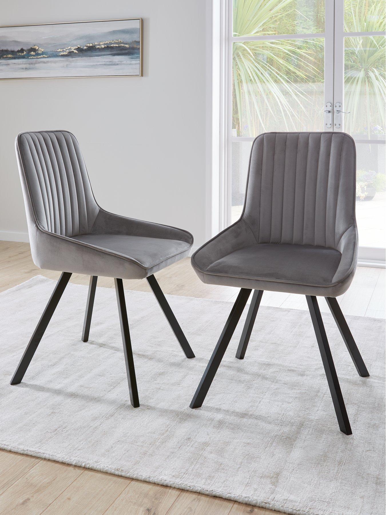 The Very Collection Marlow Pair of Dining Chairs - Grey/Black
