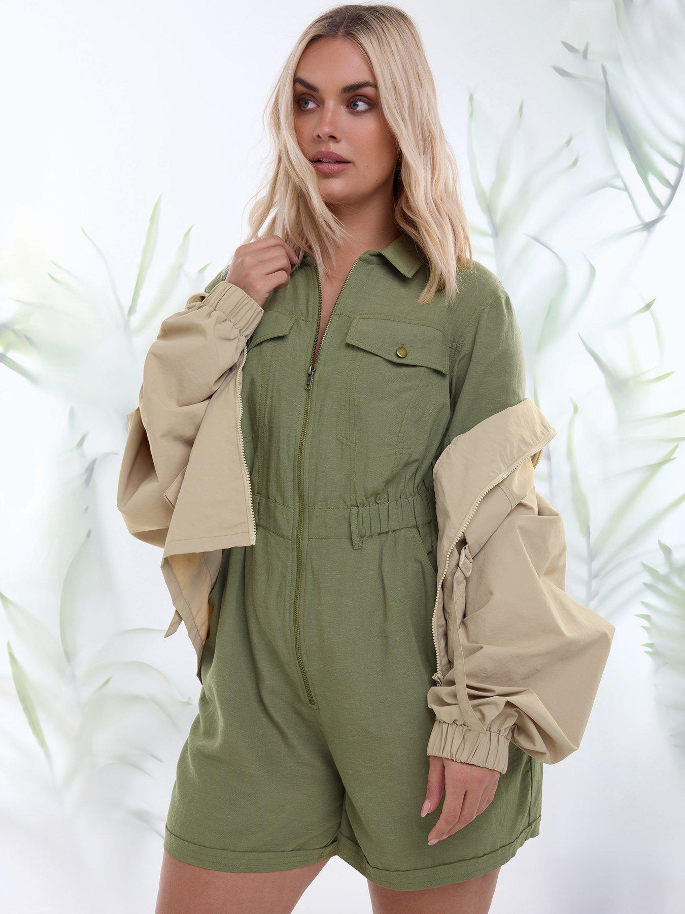 yours-curve-utility-zip-playsuit-green