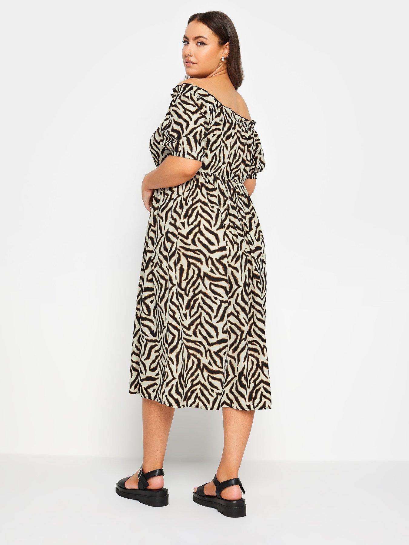 yours-curve-animal-bardot-utility-midaxi-dress-naturalstillFront