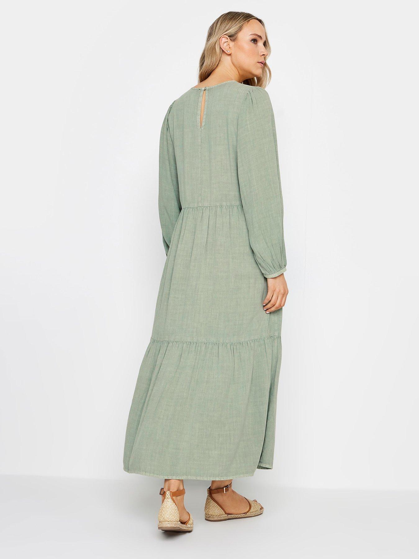 long-tall-sally-tall-sage-acid-wash-smock-tiered-dressstillFront