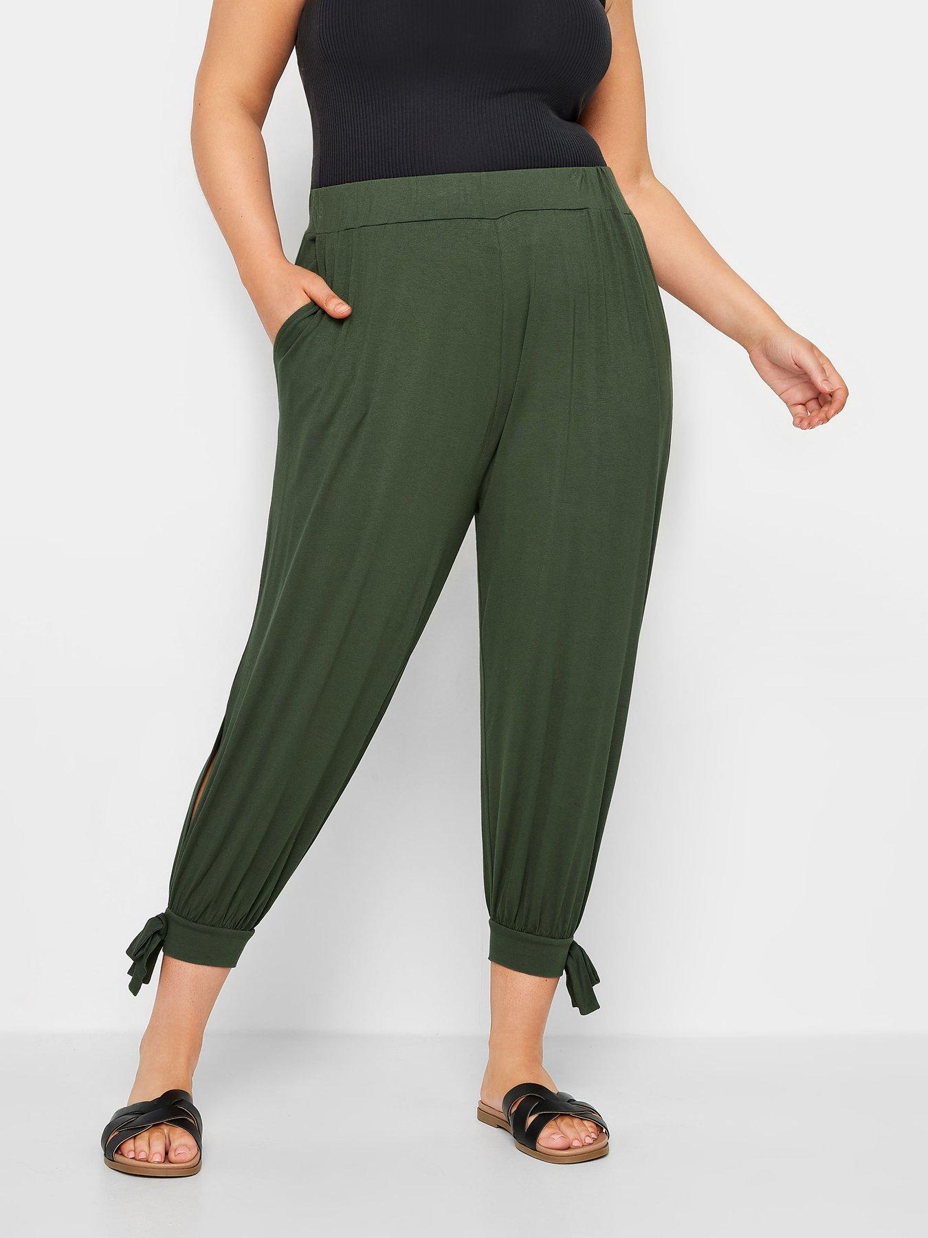 yours-curve-tie-hem-harem-crop-trousers-khaki