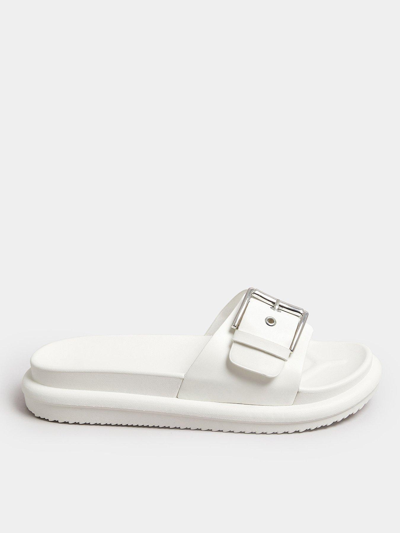 yours-wide-fit-colour-drench-buckle-mule-white