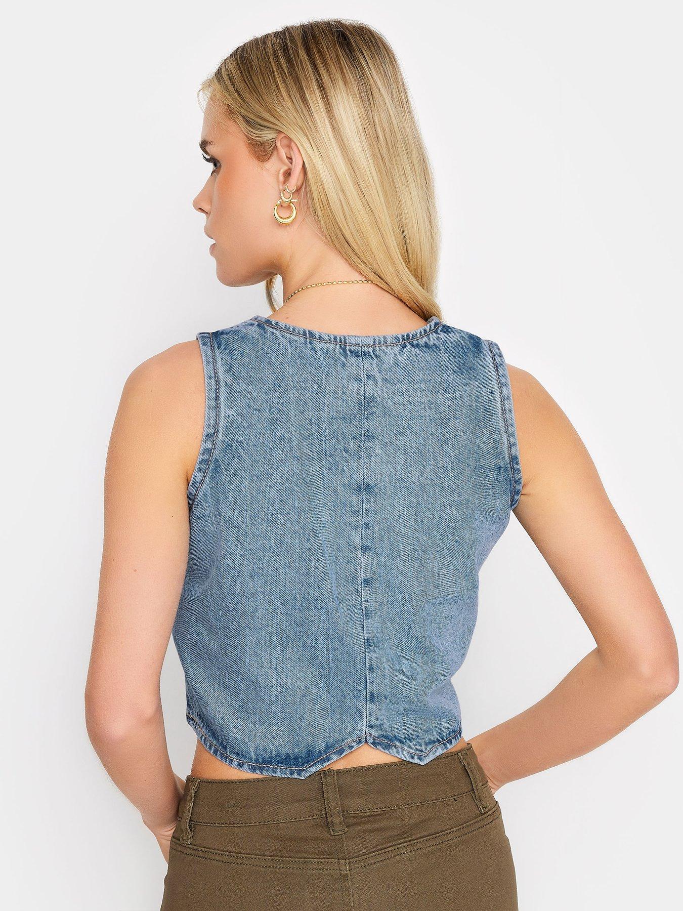 pixiegirl-petite-denim-waistcoat-bluestillFront