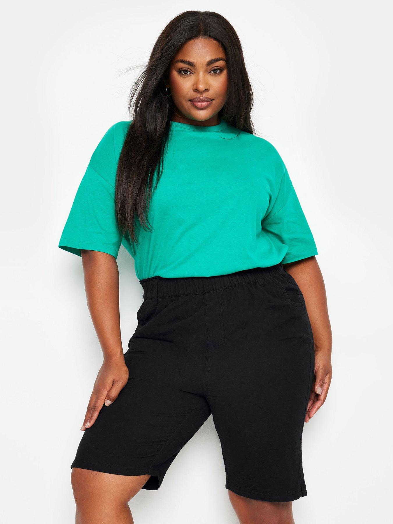 yours-curve-cool-cotton-jersey-waist-short-black