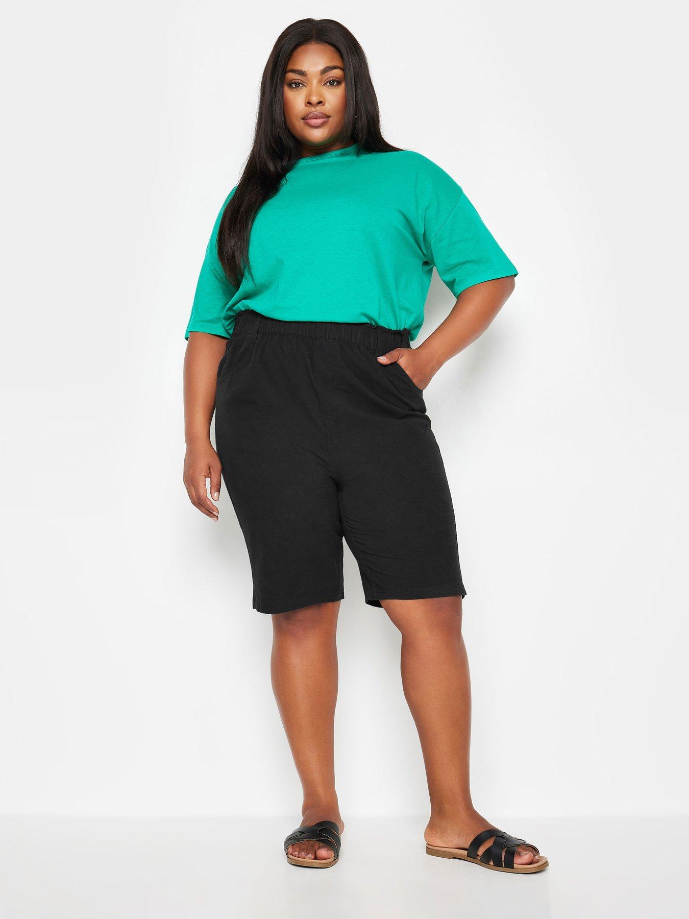 yours-curve-cool-cotton-jersey-waist-short-blackback