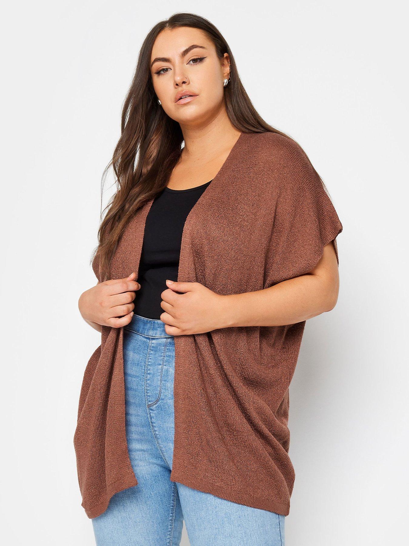 yours-curve-boxy-cardigan-brown