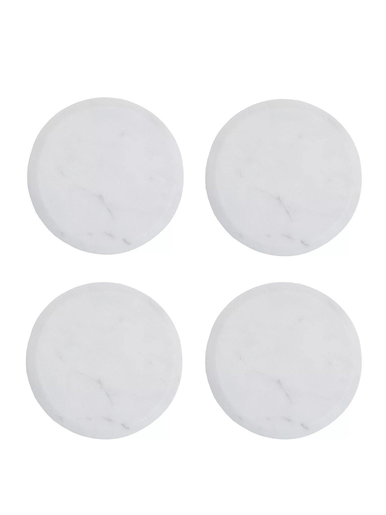 premier-housewares-set-of-4-round-white-marble-coastersfront