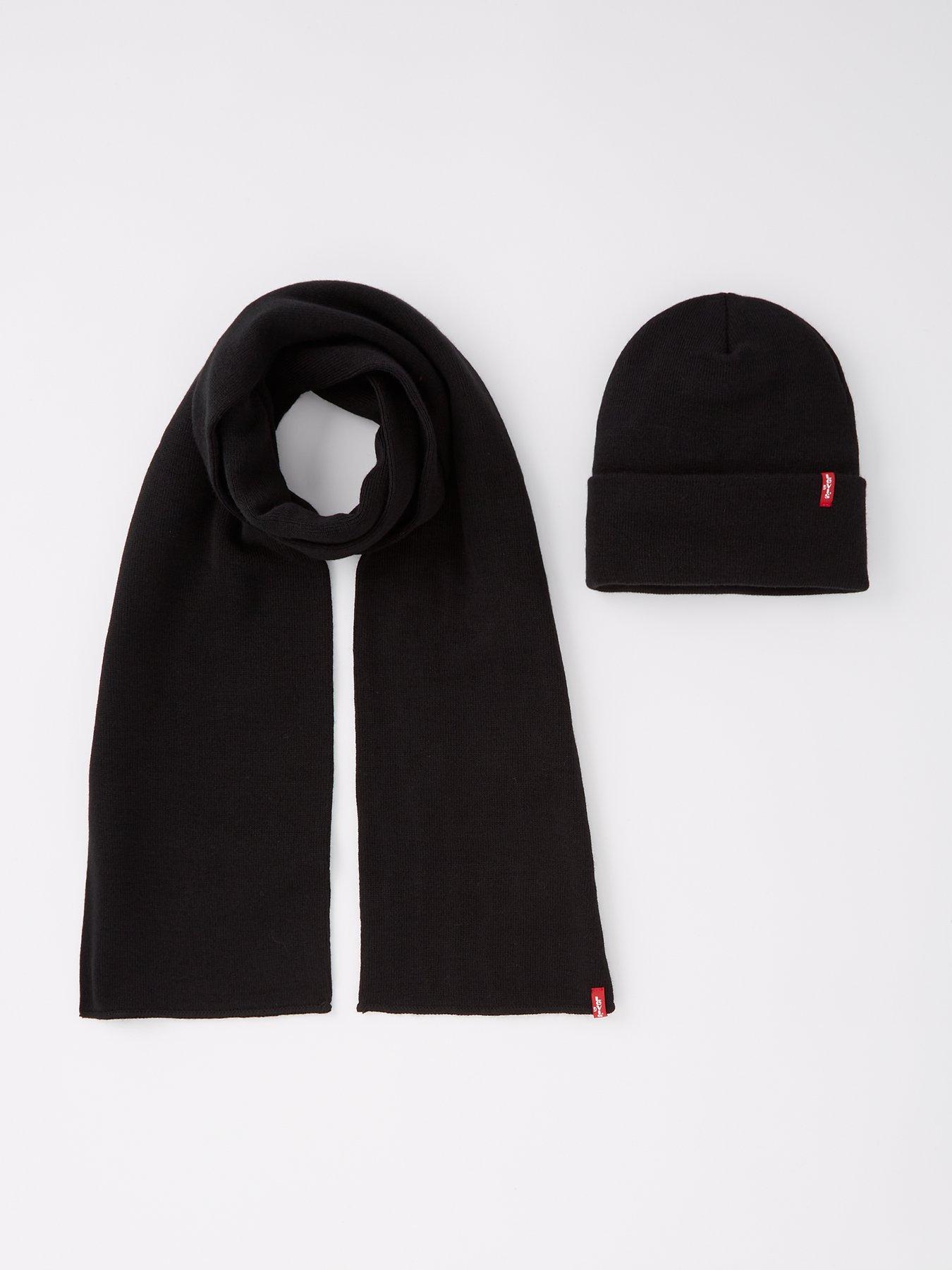 levis-levis-knit-beanie-hat-amp-scarf-set-black