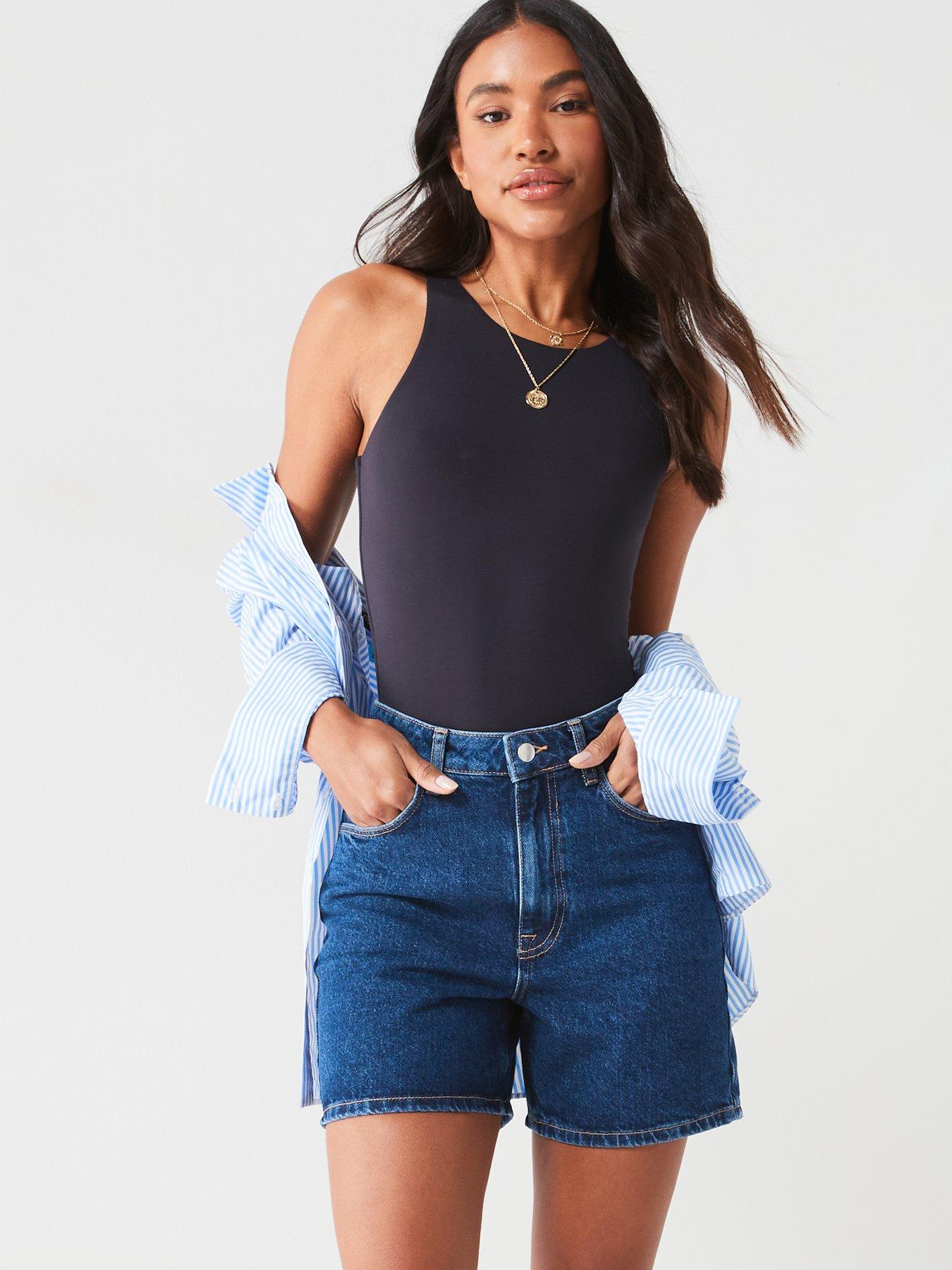Image 6 of 6 of V by Very Denim Bermuda Shorts - Dark Wash