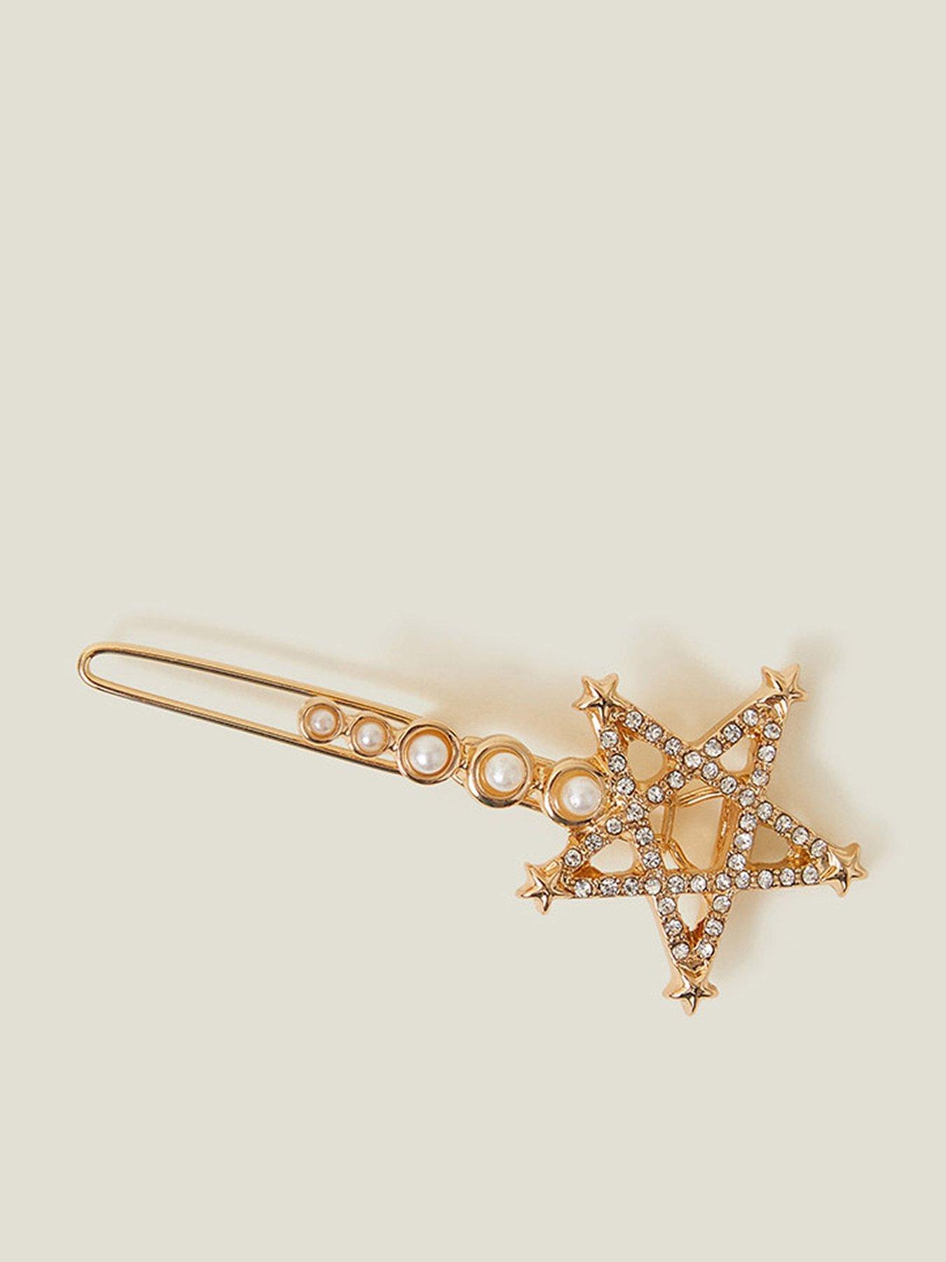 Image 1 of 3 of Accessorize Pearl Star Hair Slide