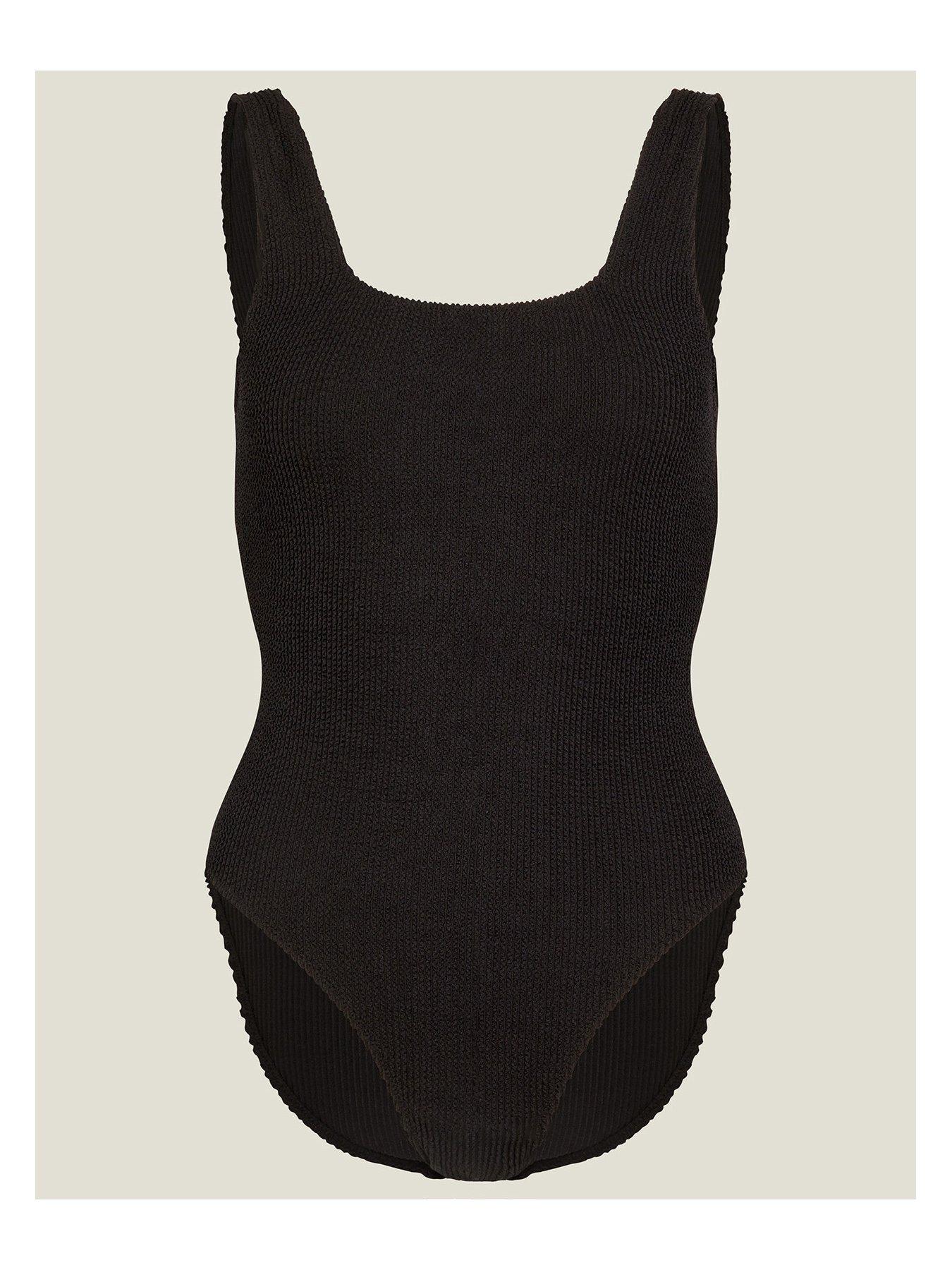 Image 3 of 4 of Accessorize Crinkle Swimsuit - Black