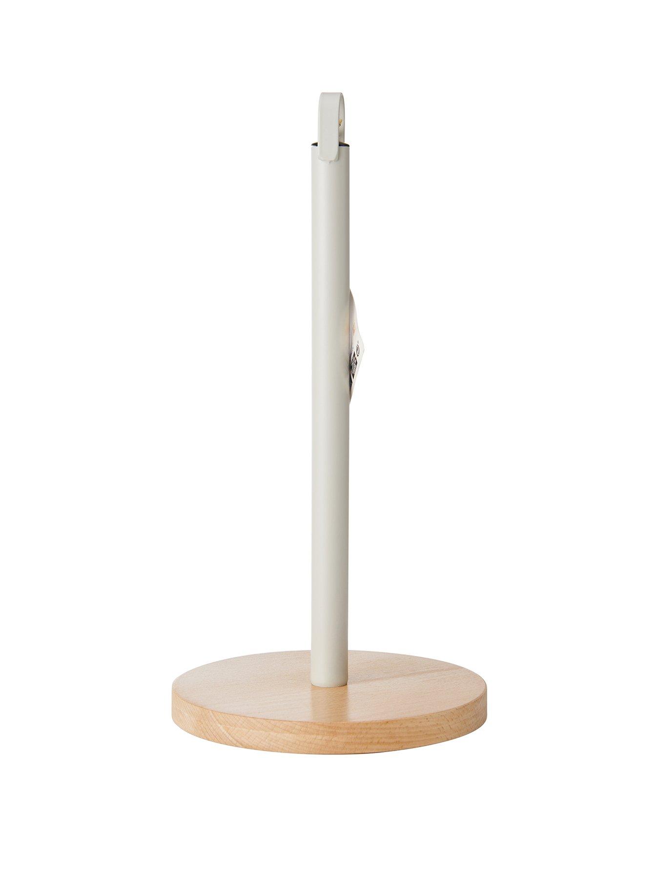 kitchencraft-idilica-metal-kitchen-roll-holder-with-beechwood-basestillFront