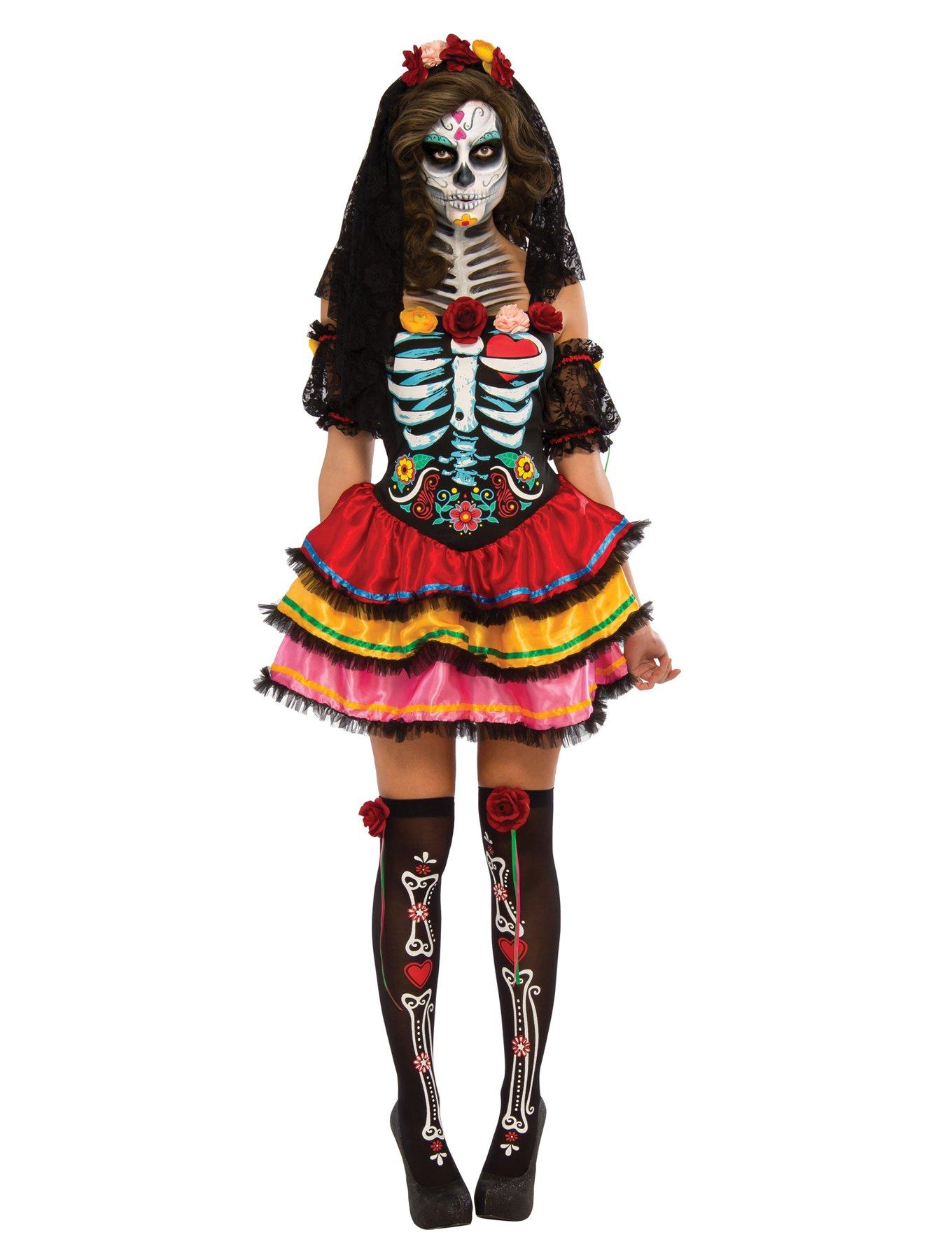 Image 1 of 2 of Day Of The Dead Seniora Costume
