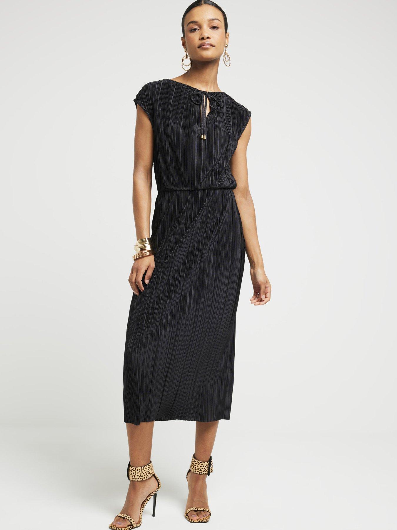 river-island-plisse-cut-out-midi-dress-blackback