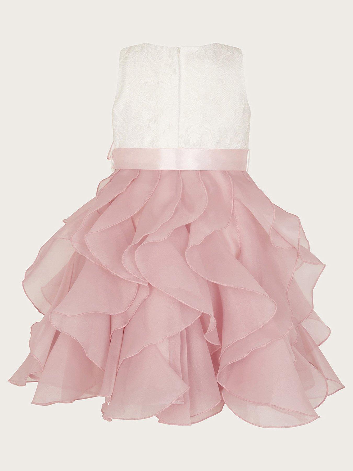 Monsoon Baby Girls Lace Cancan Ruffle Dress Pink Very Ireland