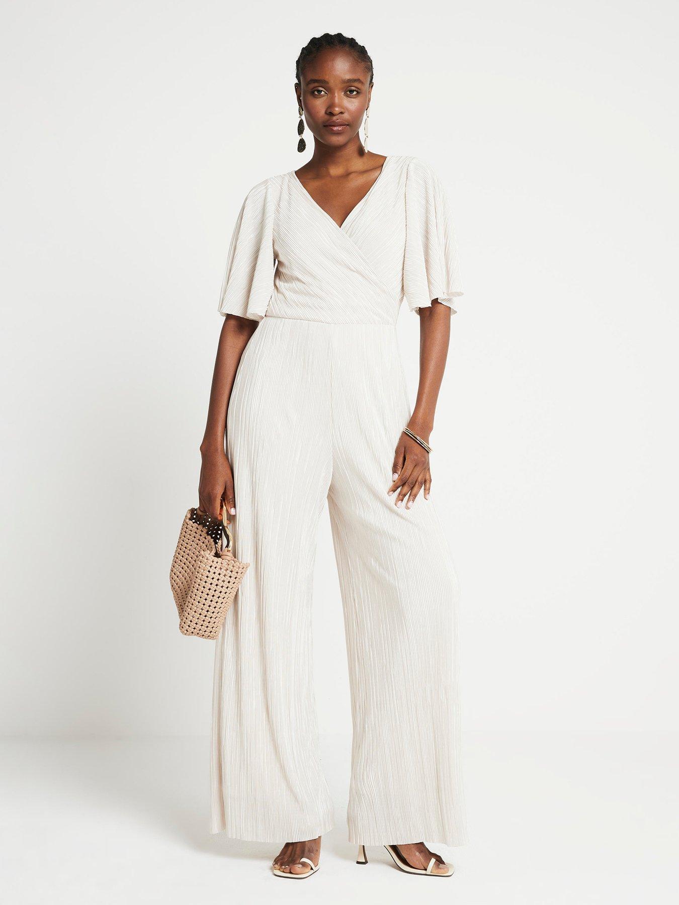 river-island-plisse-angel-sleeve-jumpsuit-cream