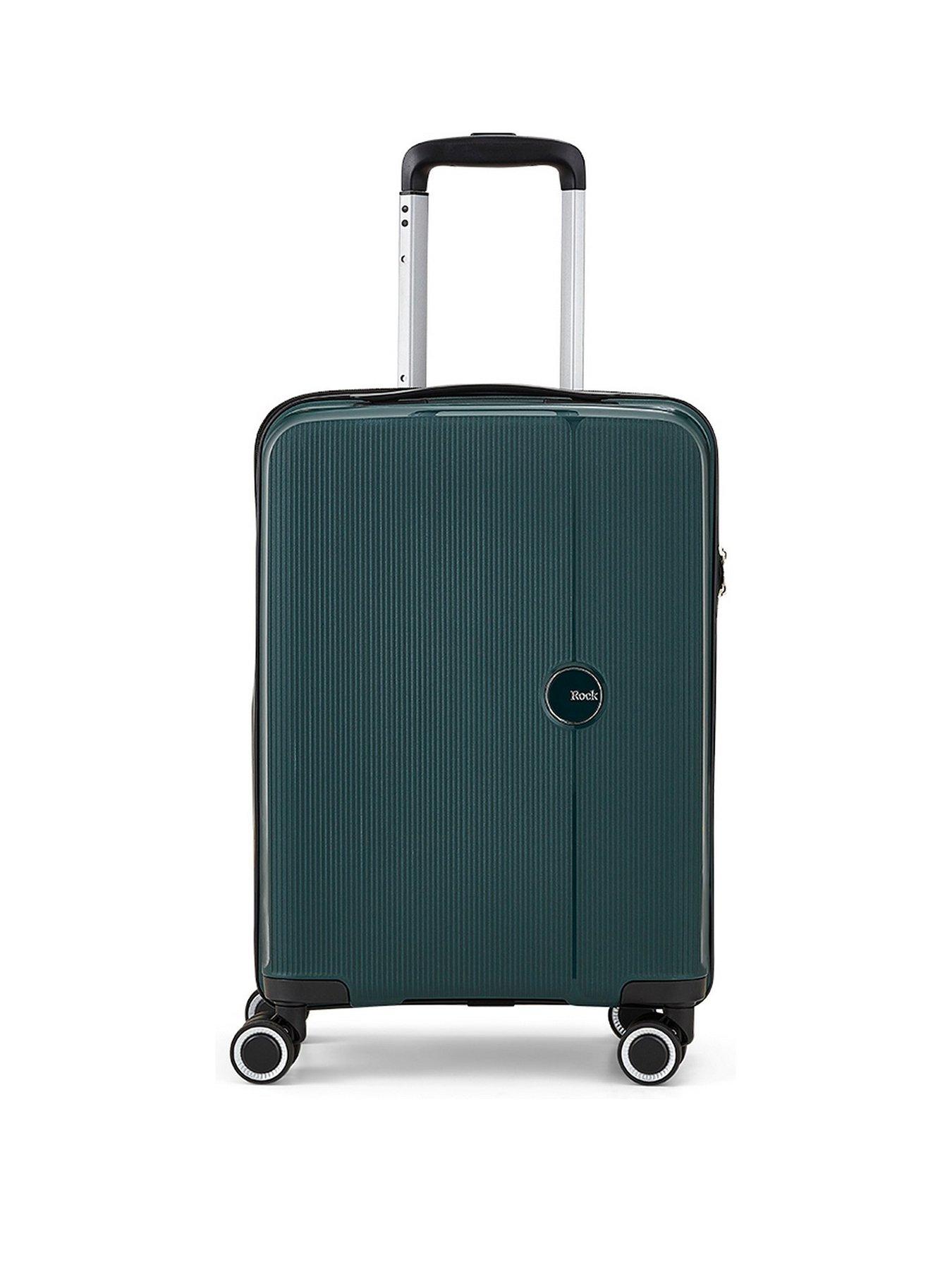 rock-luggage-hudson-8-wheel-pp-hardshell-small-cabin-suitcase-dark-greenstillFront