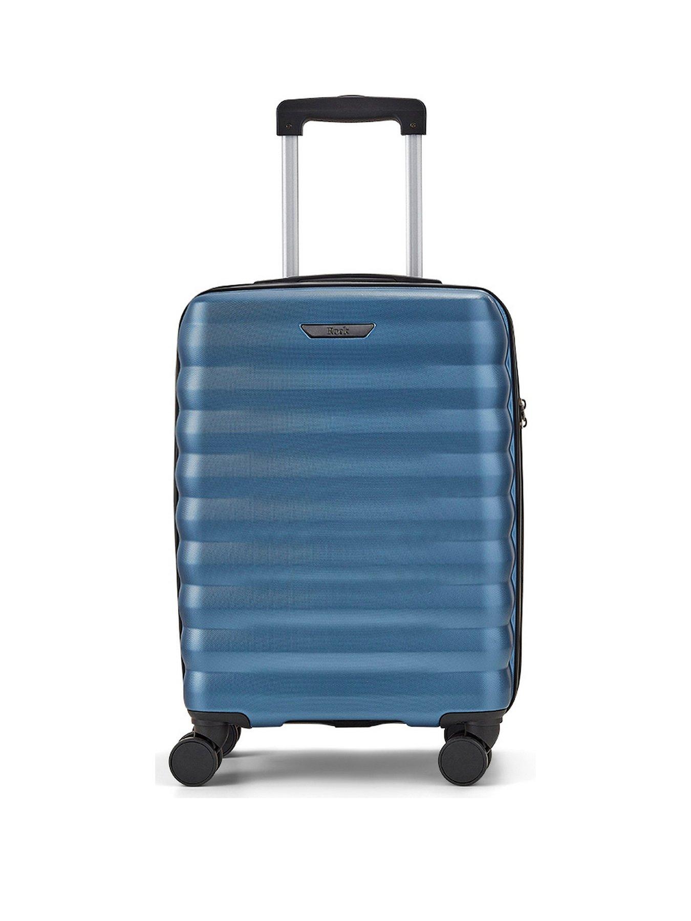 rock-luggage-berlin-8-wheel-hardshell-small-cabin-suitcase-bluestillFront