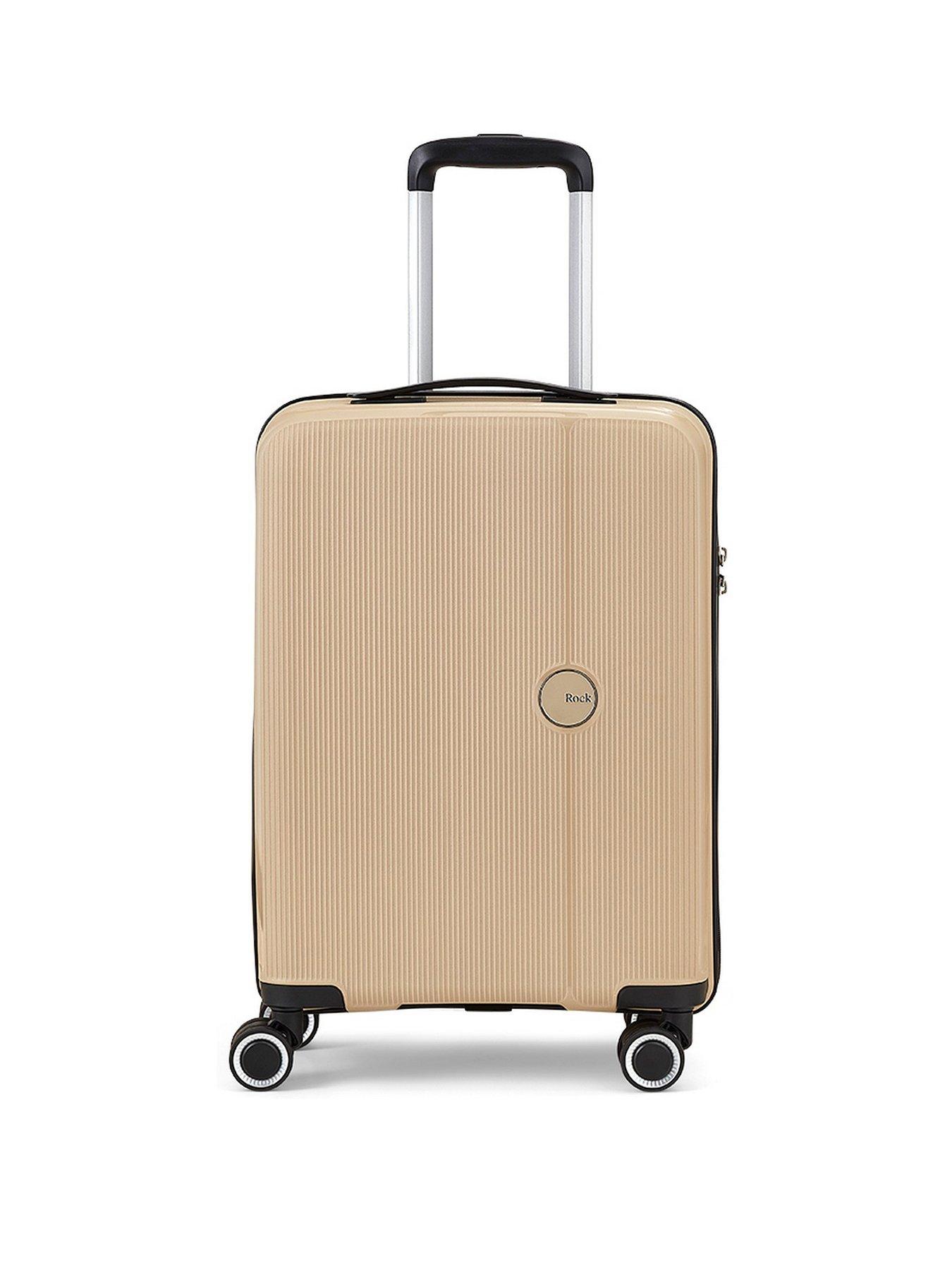 rock-luggage-hudson-8-wheel-pp-hardshell-small-cabin-suitcase-champagnestillFront