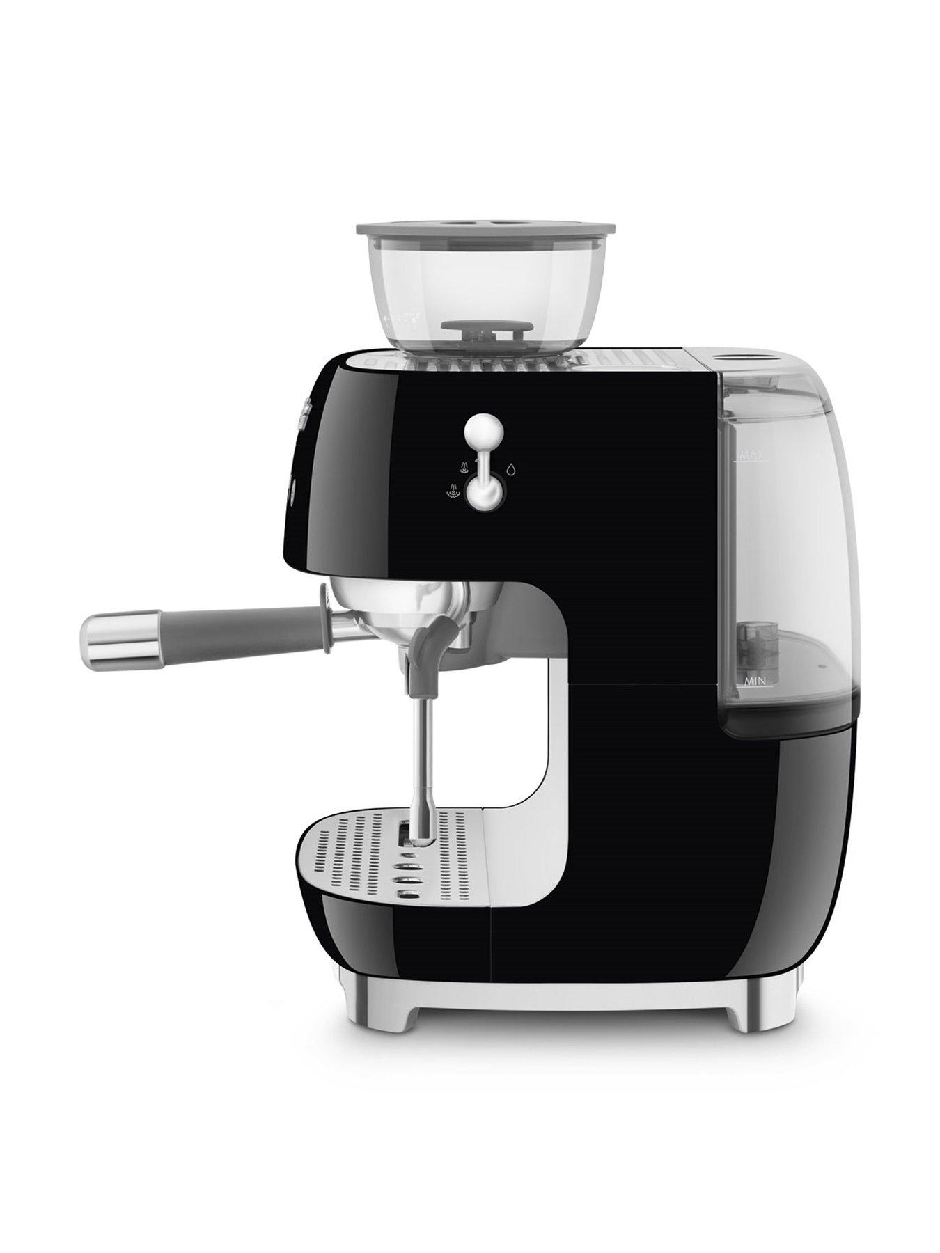 Image 2 of 7 of Smeg EGF03 Retro Style Espresso Coffee Machine with Grinder, 2.4L, 1650W - Black