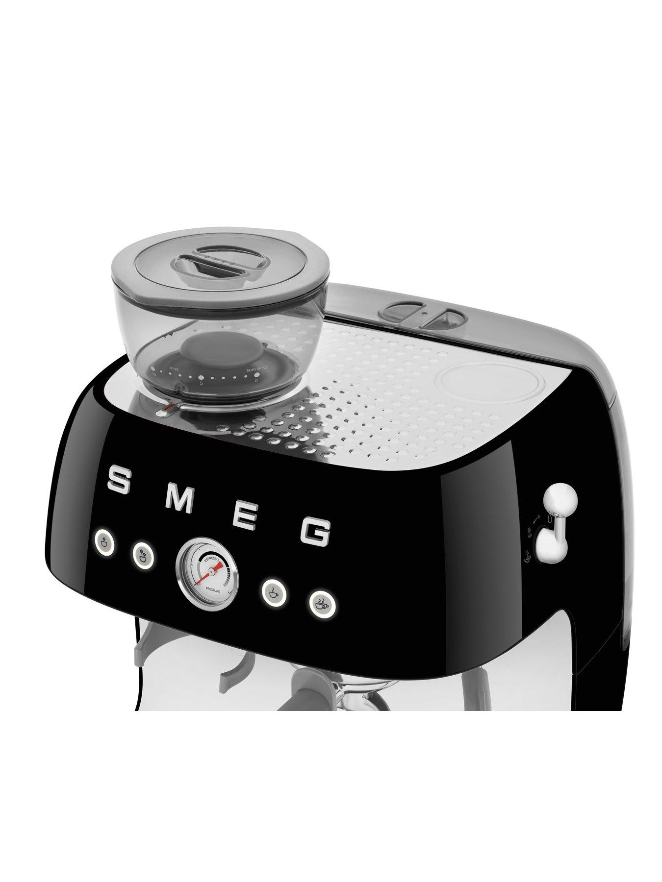 Image 3 of 7 of Smeg EGF03 Retro Style Espresso Coffee Machine with Grinder, 2.4L, 1650W - Black