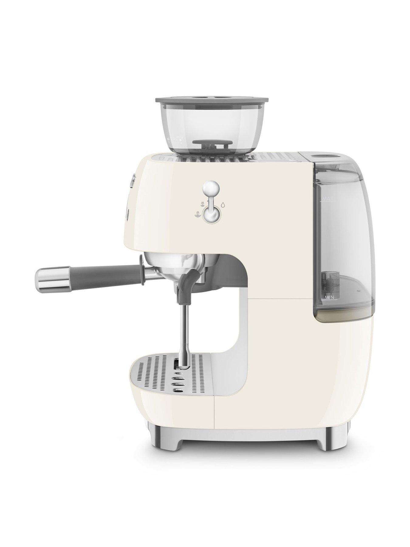 Image 2 of 7 of Smeg EGF03 Retro Style Espresso Coffee Machine with Grinder, 2.4L, 1650W - Cream