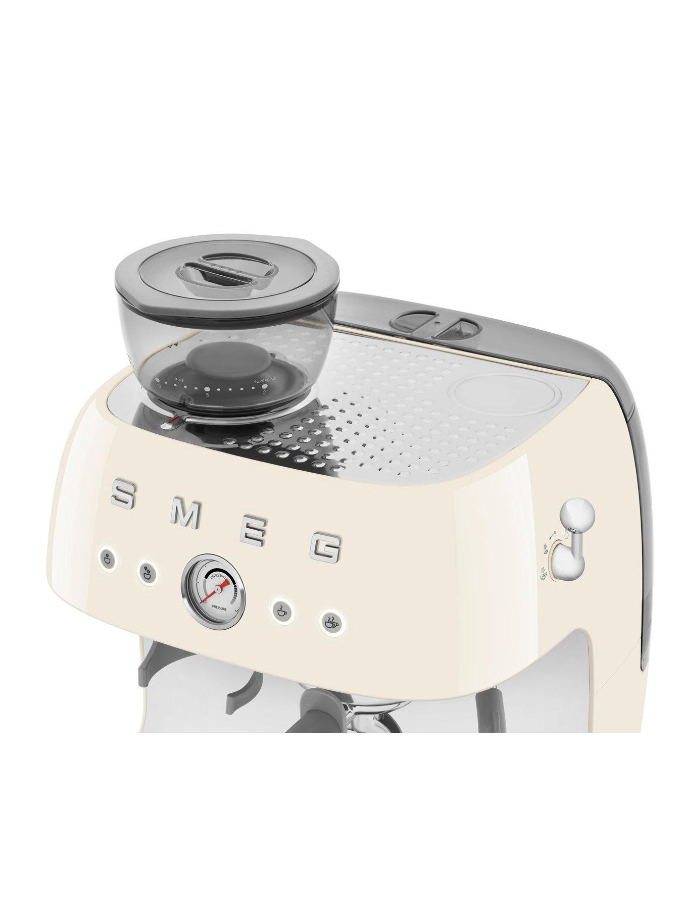 Image 3 of 7 of Smeg EGF03 Retro Style Espresso Coffee Machine with Grinder, 2.4L, 1650W - Cream