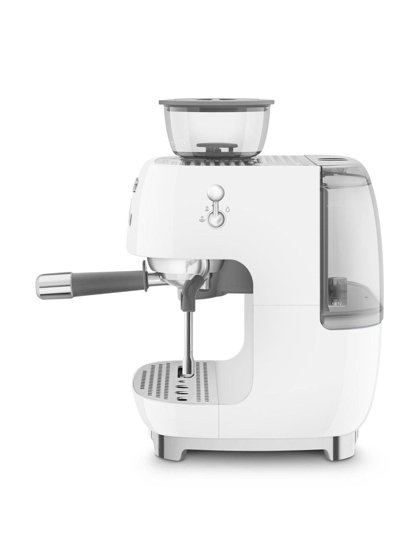 Image 2 of 7 of Smeg EGF03 Retro Style Espresso Coffee Machine with Grinder, 2.4L, 1650W - White
