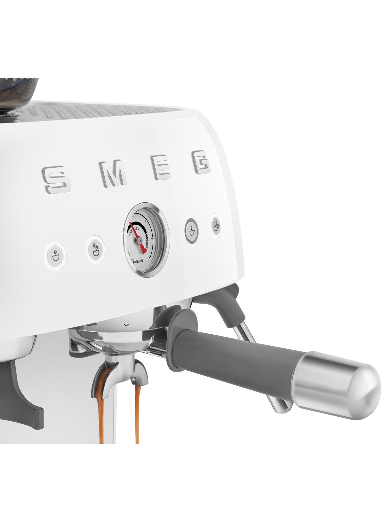 Image 4 of 7 of Smeg EGF03 Retro Style Espresso Coffee Machine with Grinder, 2.4L, 1650W - White