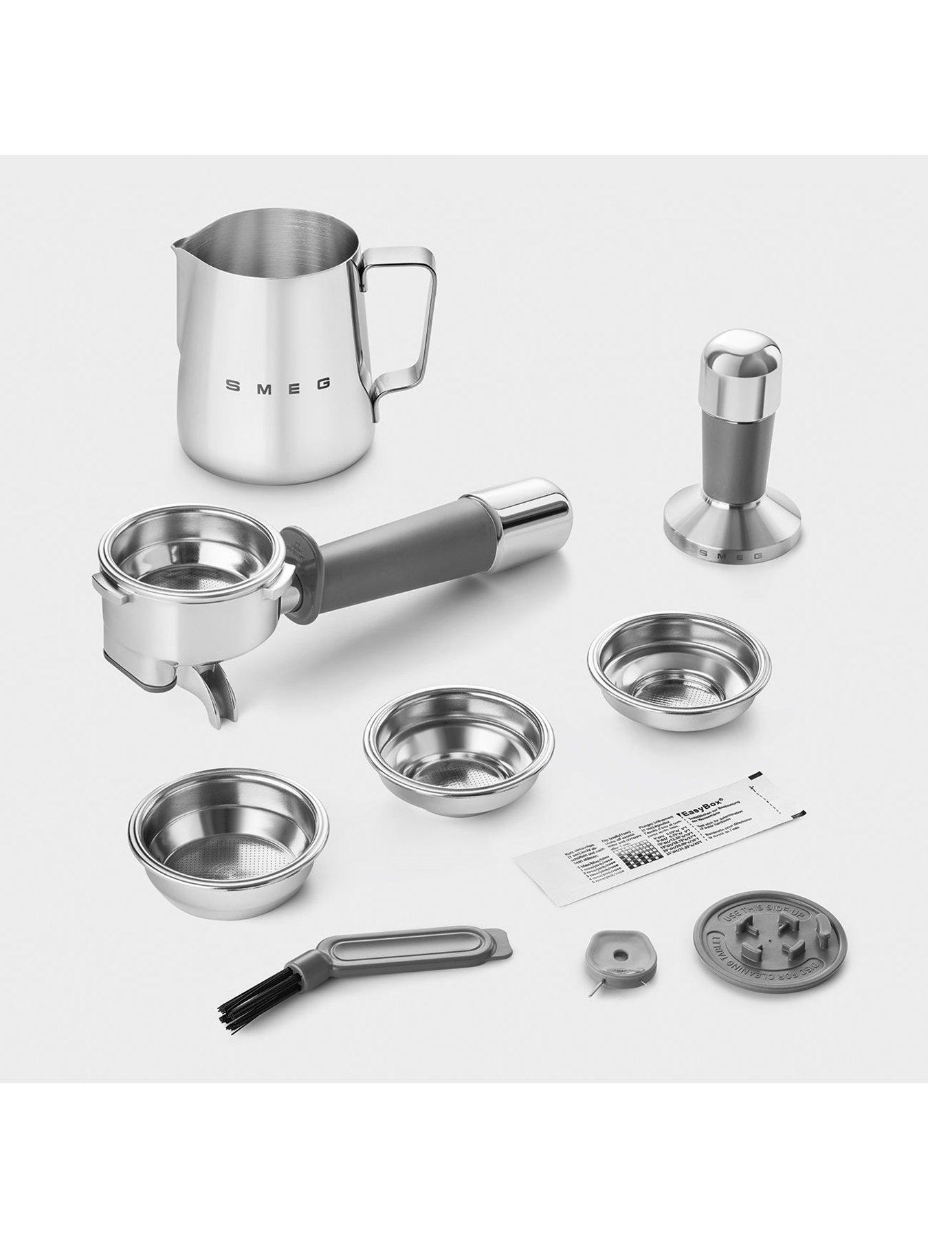 Image 6 of 7 of Smeg EGF03 Retro Style Espresso Coffee Machine with Grinder, 2.4L, 1650W - White