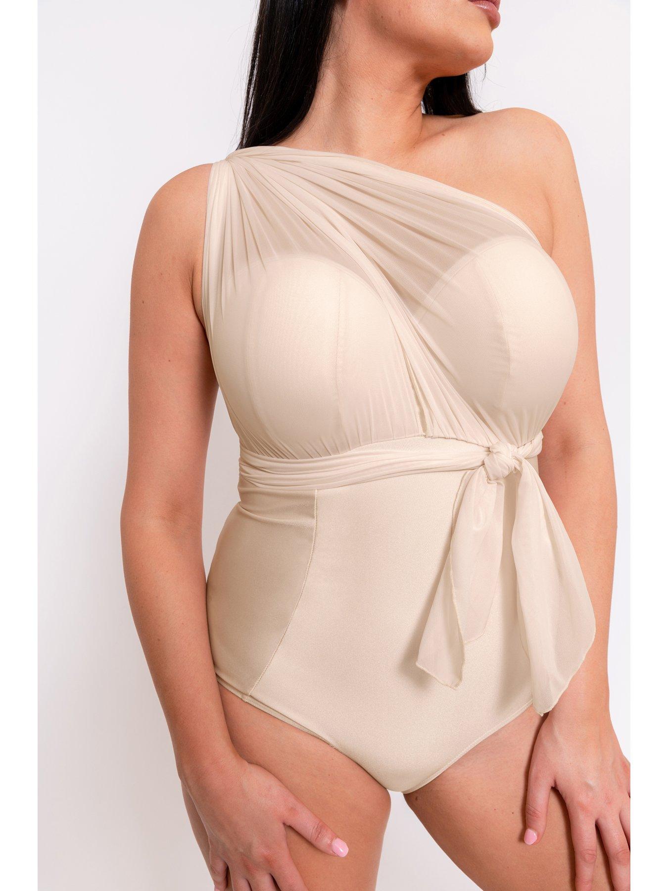 Image 3 of 6 of Curvy Kate Wrapsody Bandeau Multiway&nbsp;Swimsuit -&nbsp;Oyster