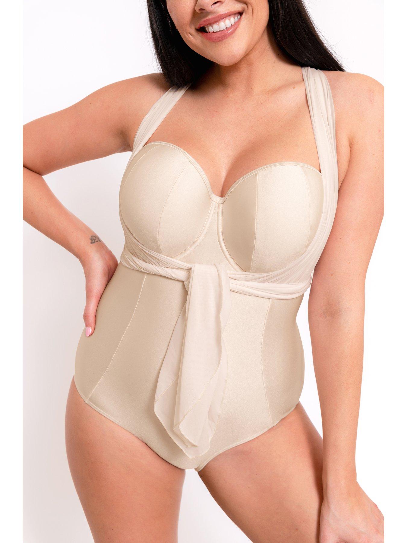 Image 4 of 6 of Curvy Kate Wrapsody Bandeau Multiway&nbsp;Swimsuit -&nbsp;Oyster