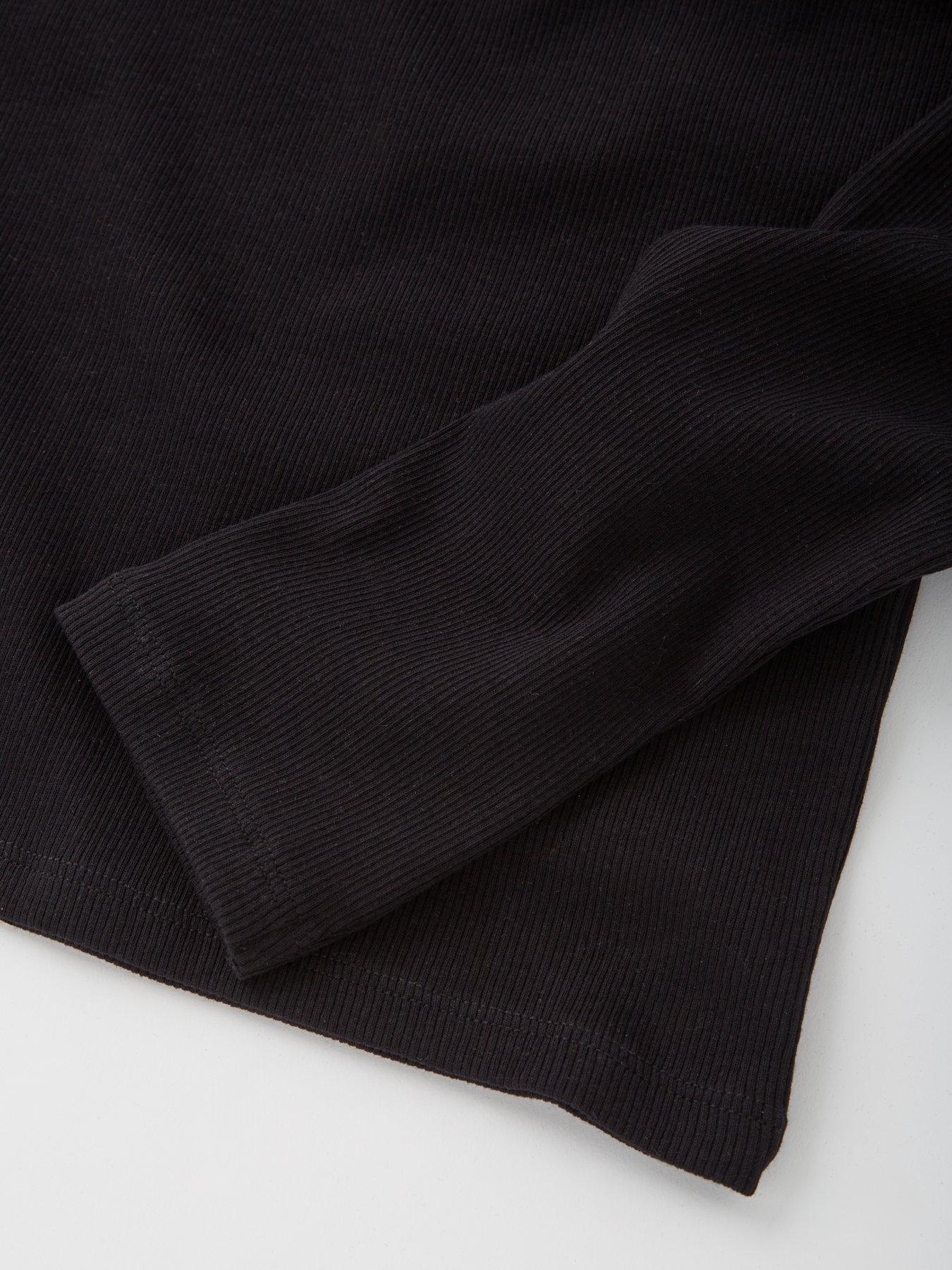 Image 4 of 4 of Everyday Girls Long Sleeve Ribbed Single T-Shirt - Black
