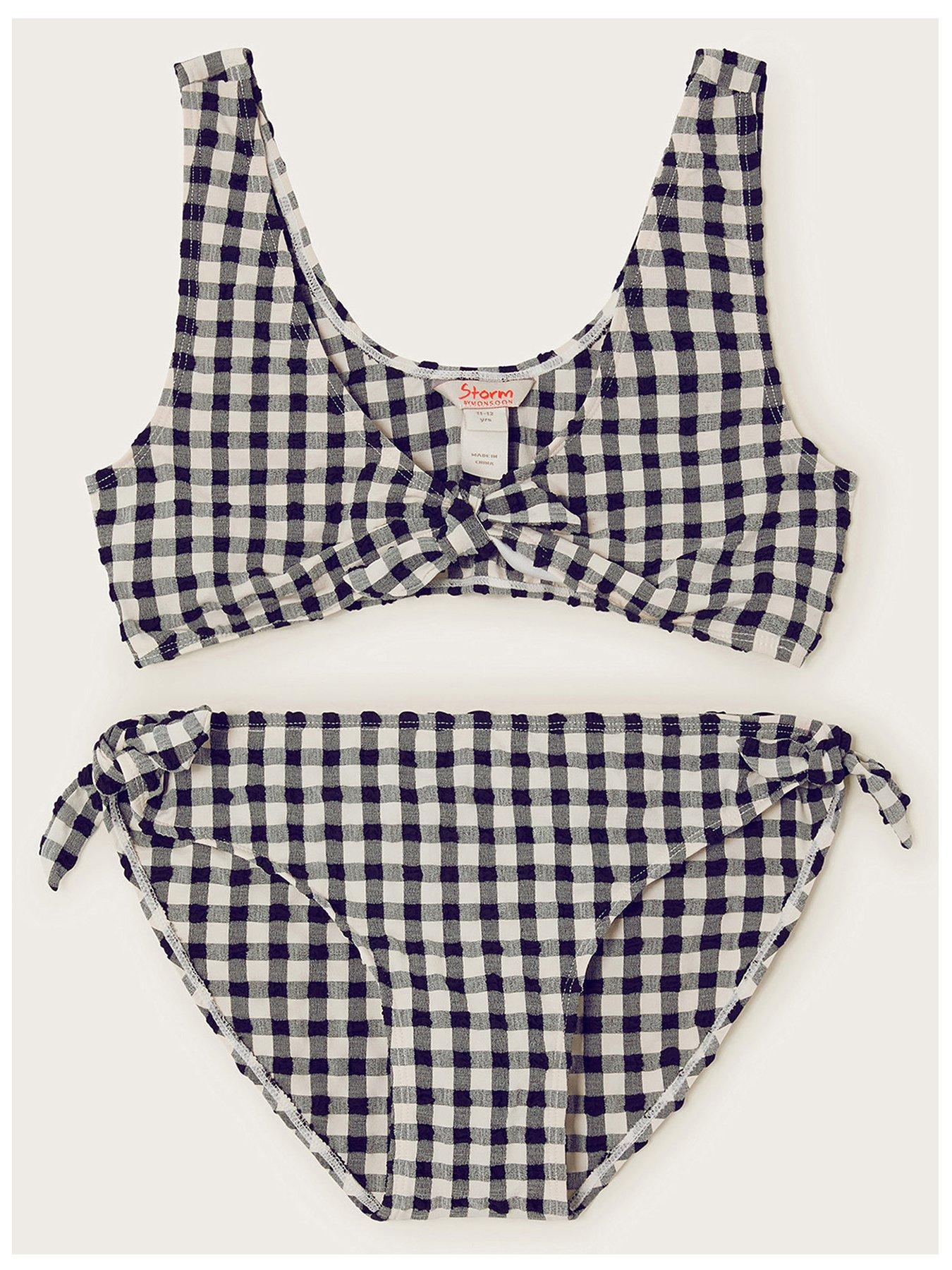 Image 1 of 3 of Monsoon Girls Storm Gingham Bikini - Black
