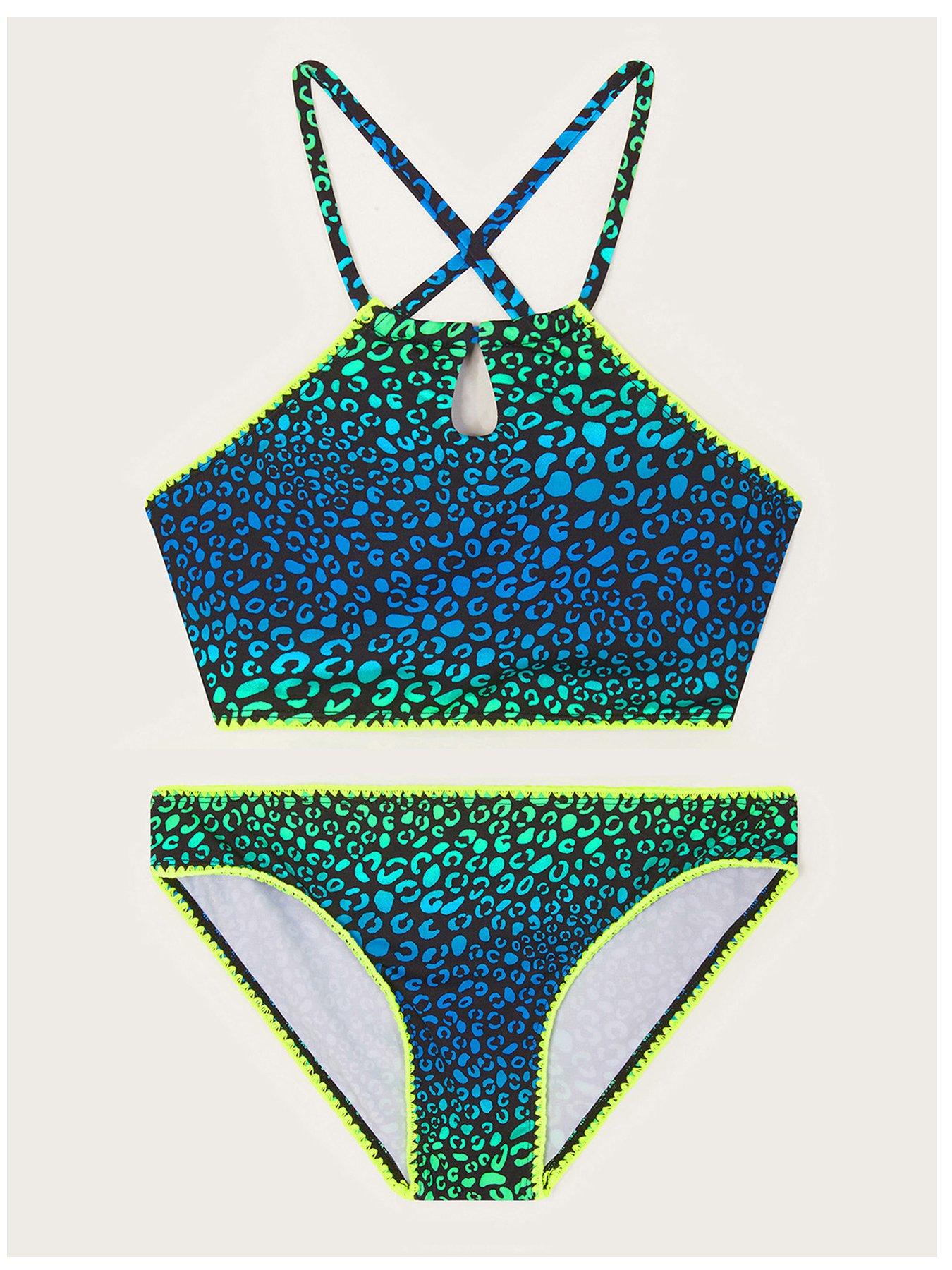 Image 1 of 3 of Monsoon Girls Storm Leopard Bikini - Green