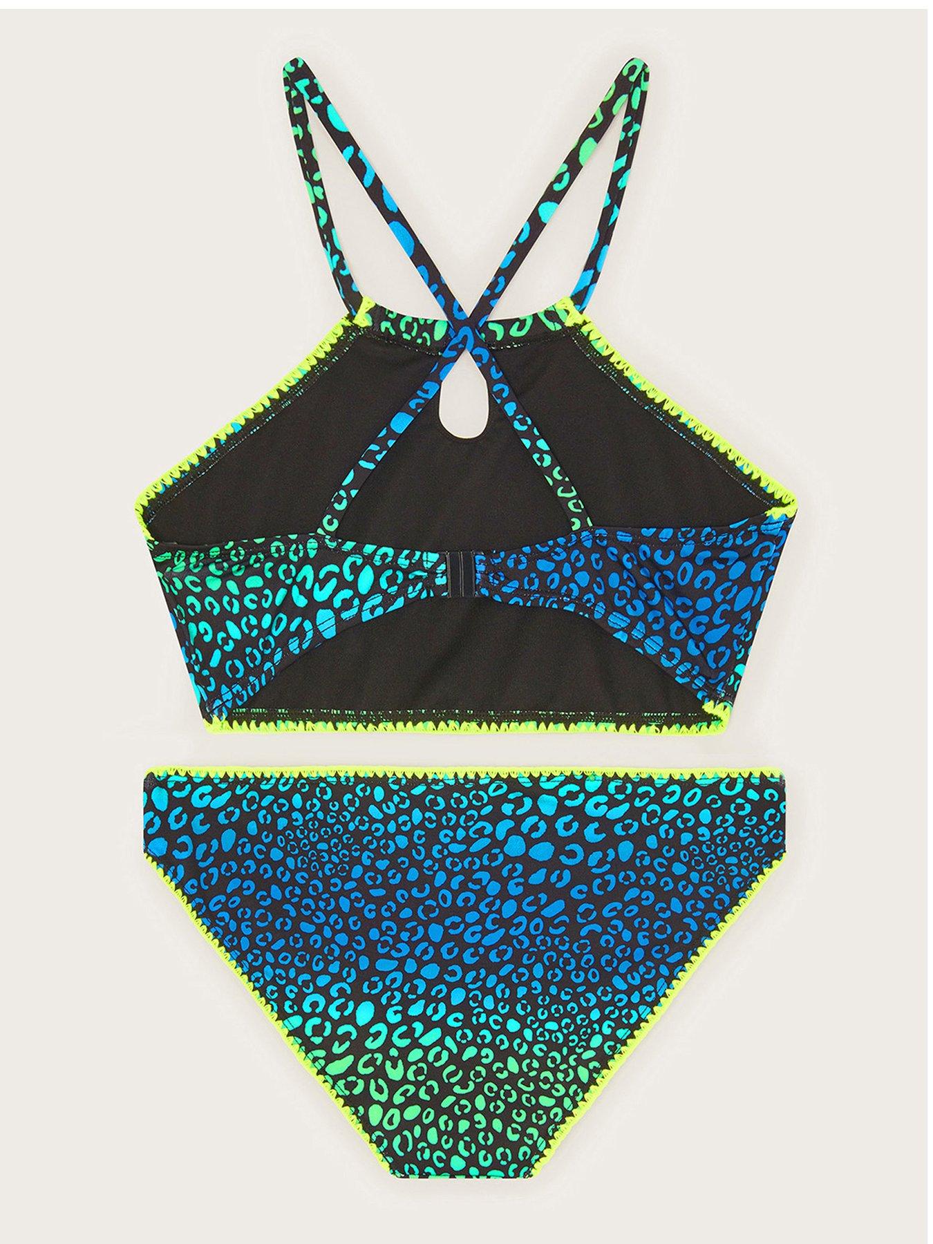 Image 2 of 3 of Monsoon Girls Storm Leopard Bikini - Green