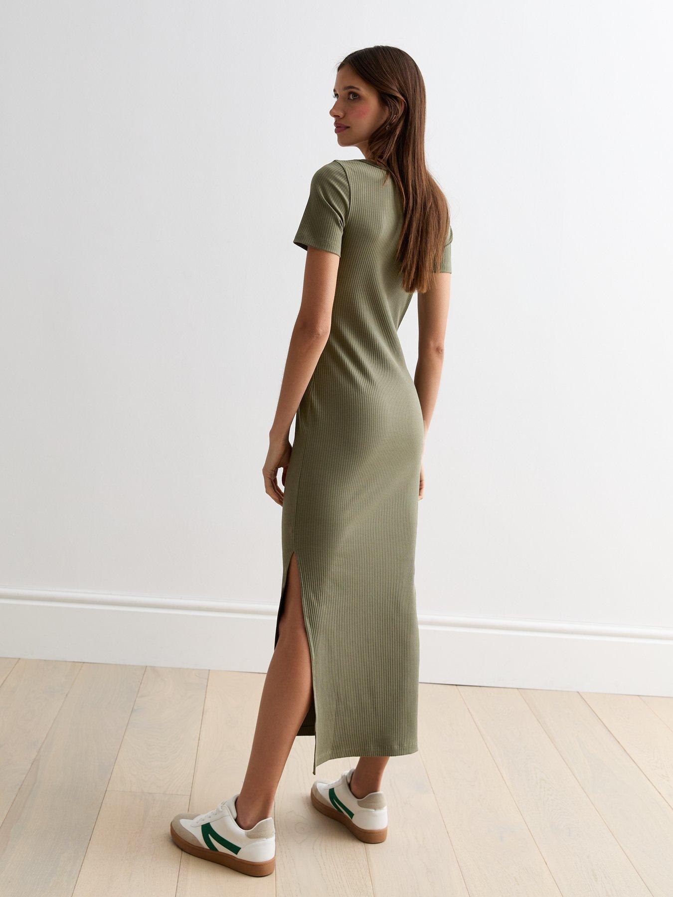 new-look-khaki-ribbed-scoop-neck-midi-dressstillFront