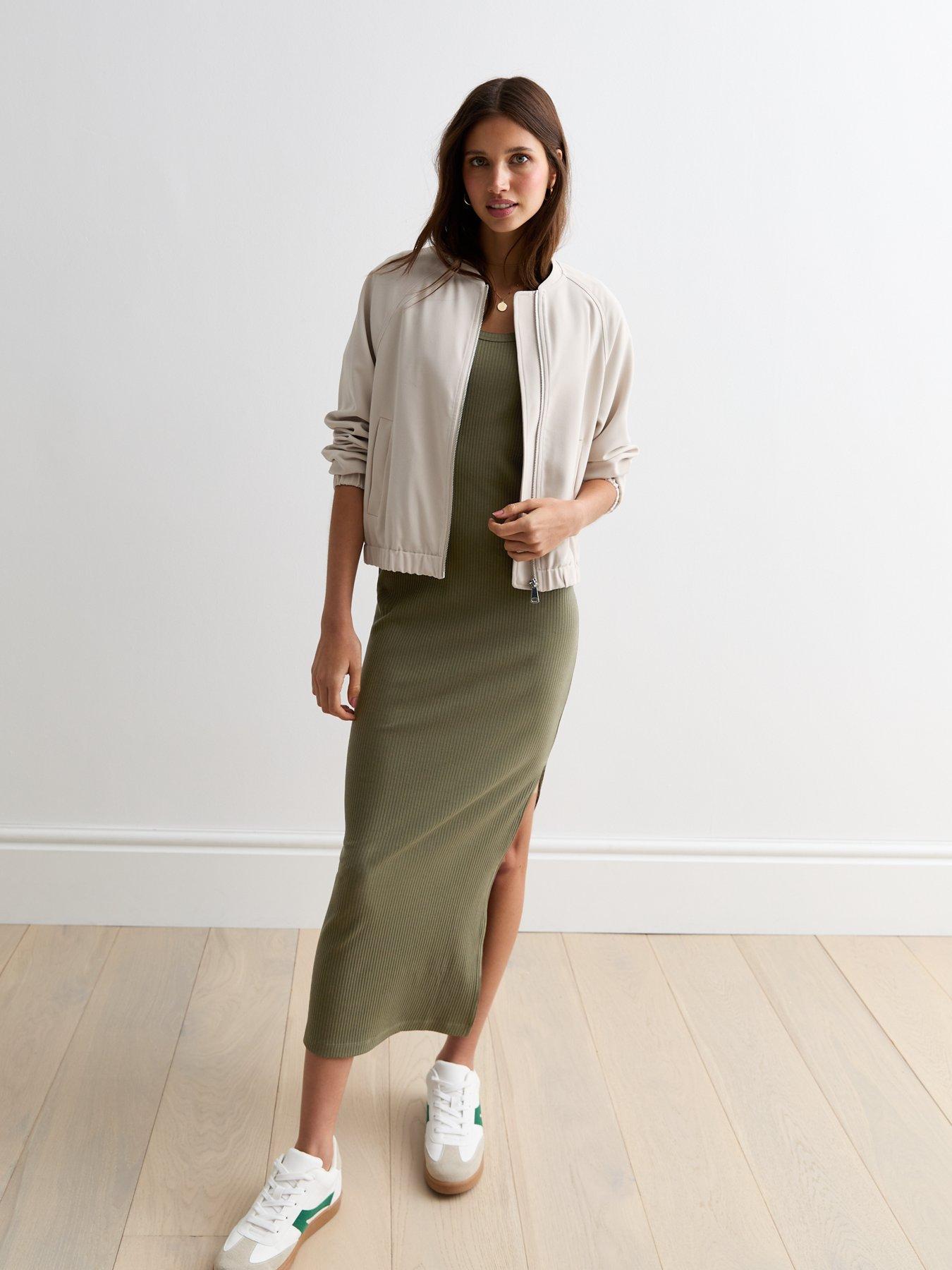 new-look-khaki-ribbed-scoop-neck-midi-dressback