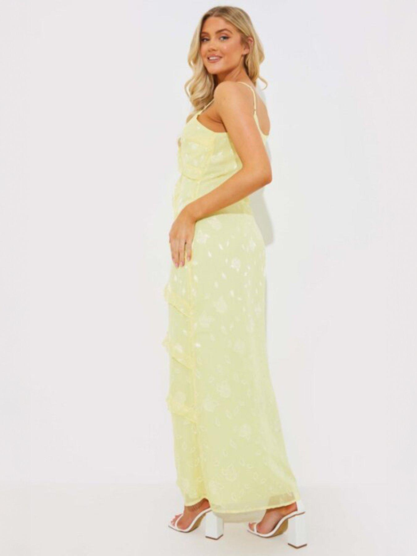 in-the-style-perrie-sian-lemon-strappy-ruffle-maxi-dressstillFront