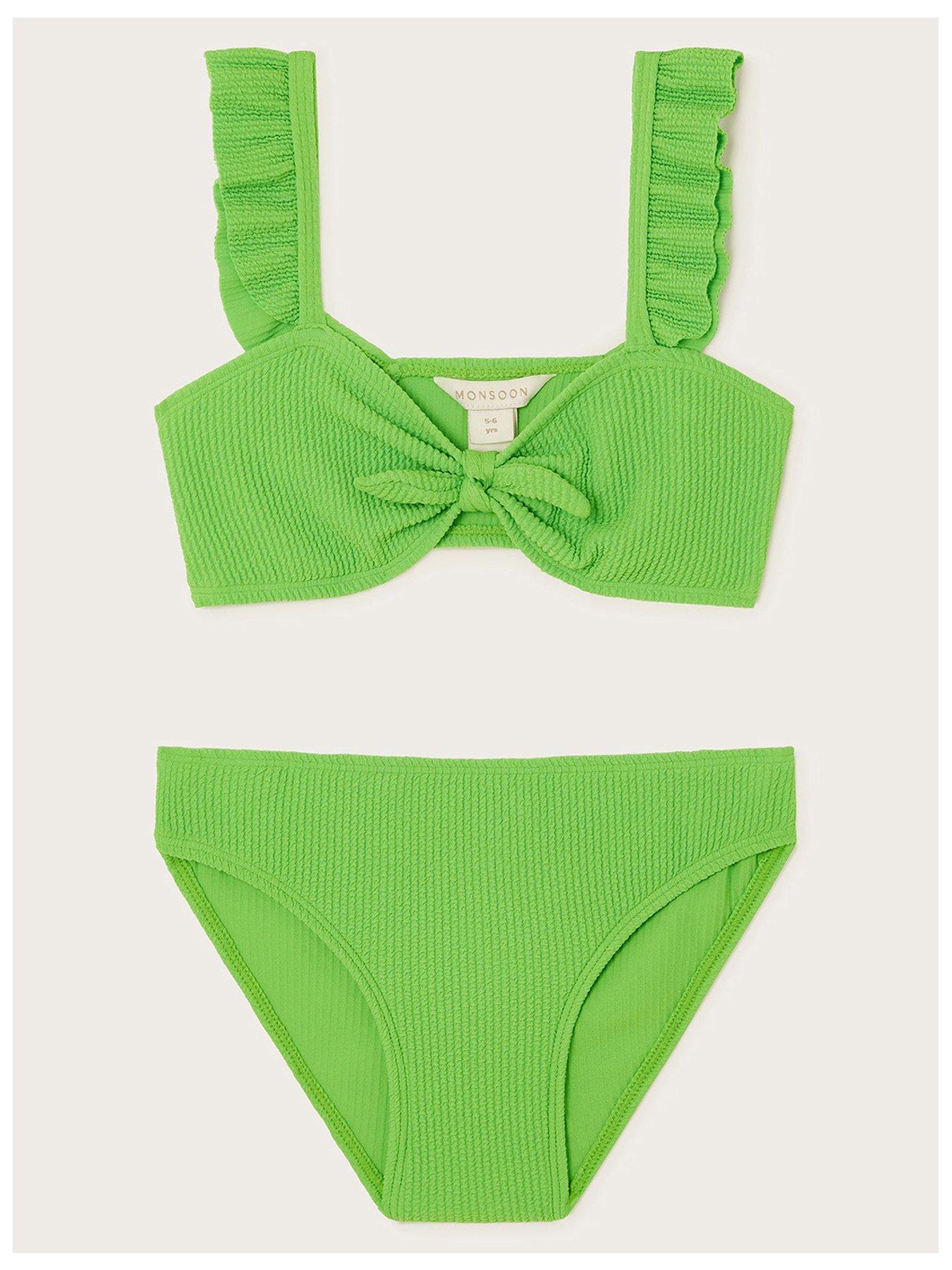 monsoon-girls-tie-bow-texture-bikini-green