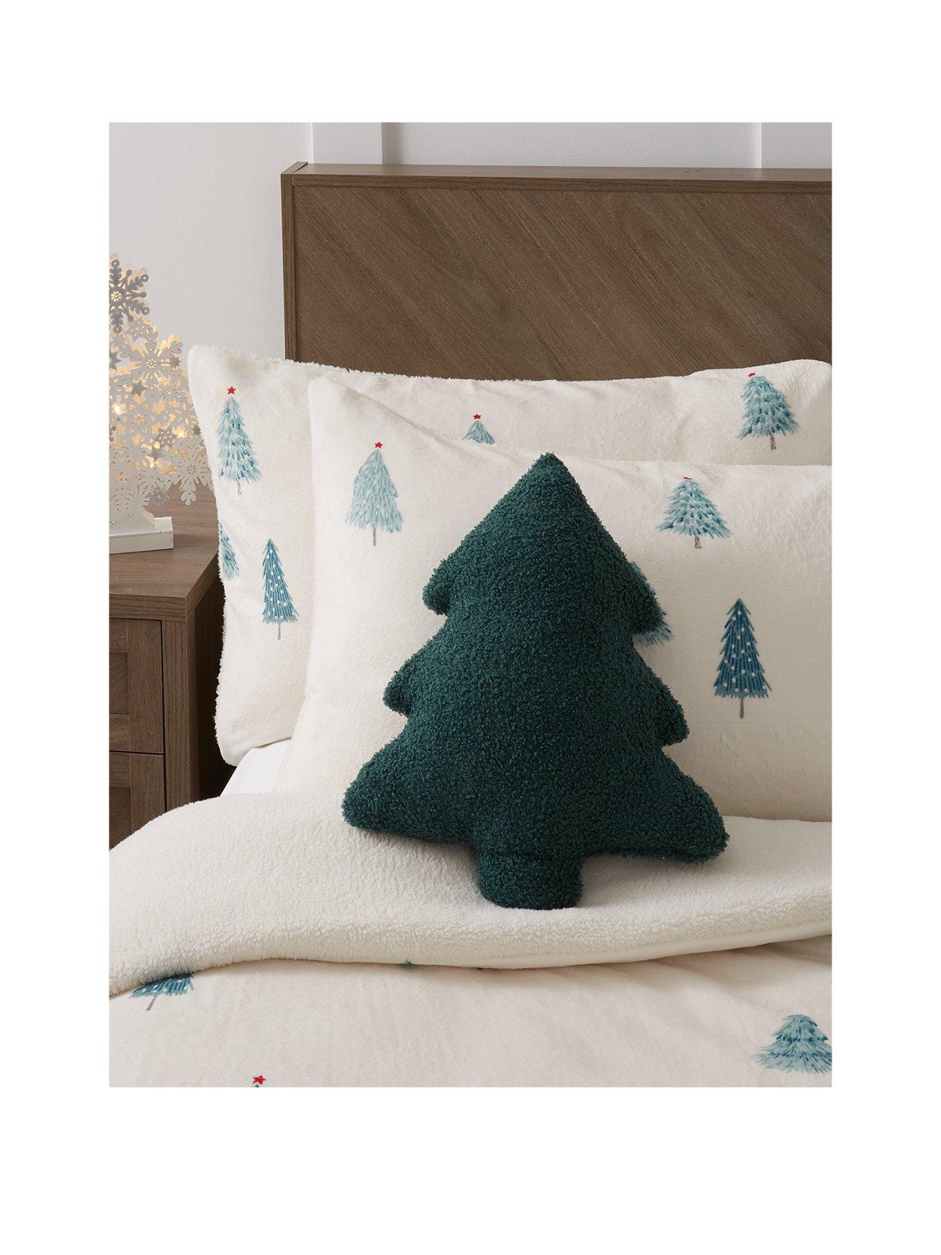 Very Home Boucle Christmas Tree-Shaped Cushion