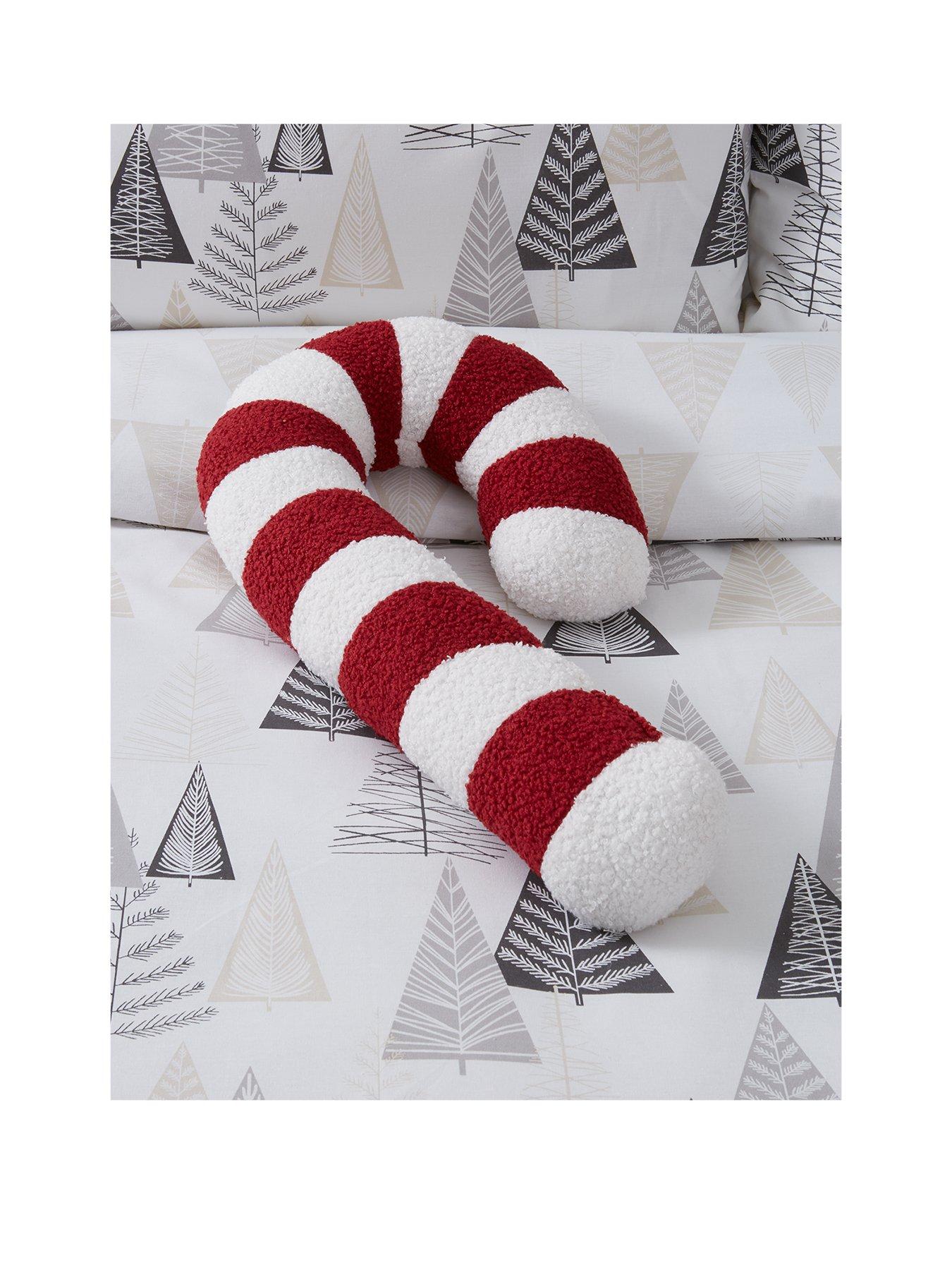 very-home-boucle-candy-cane-shaped-christmas-cushion